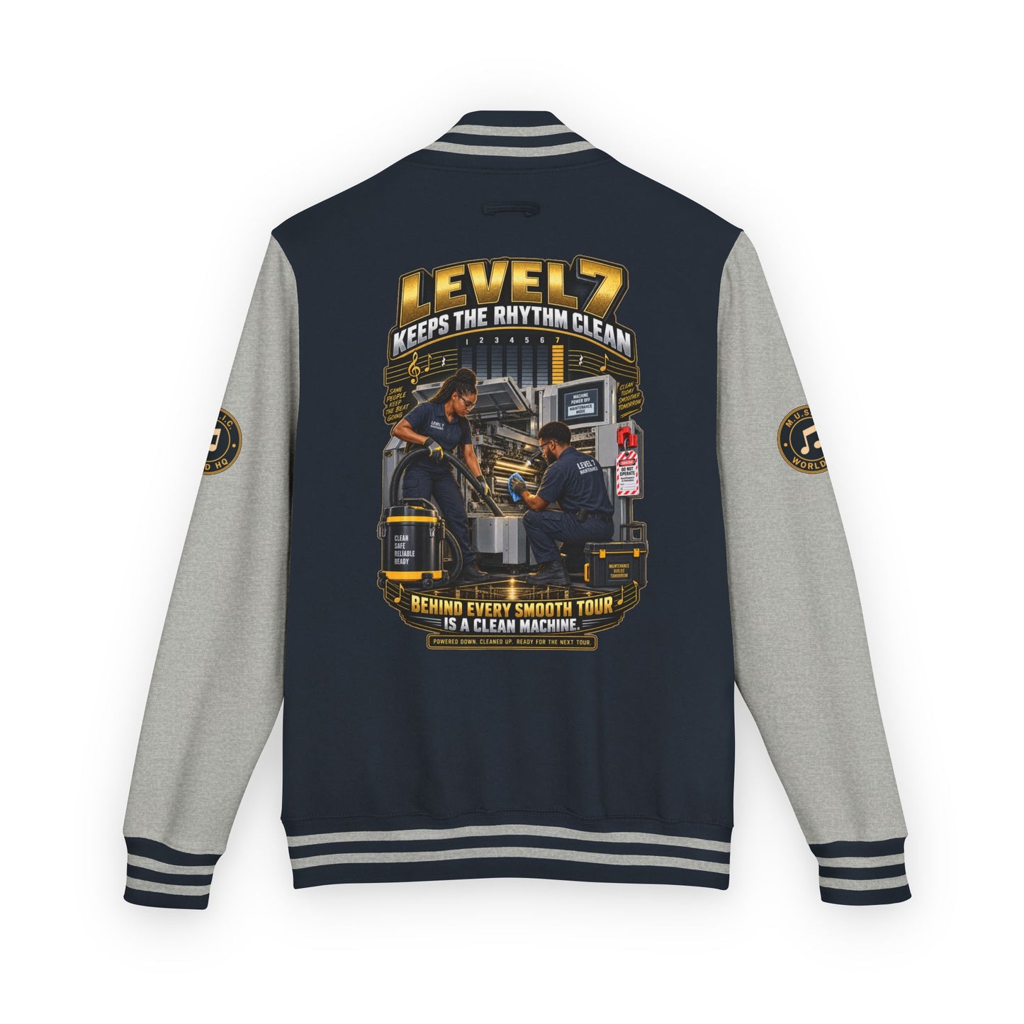 Postal Music - Level 7 Keeps the Rhythm Clean - Heavyweight Letterman Jacket