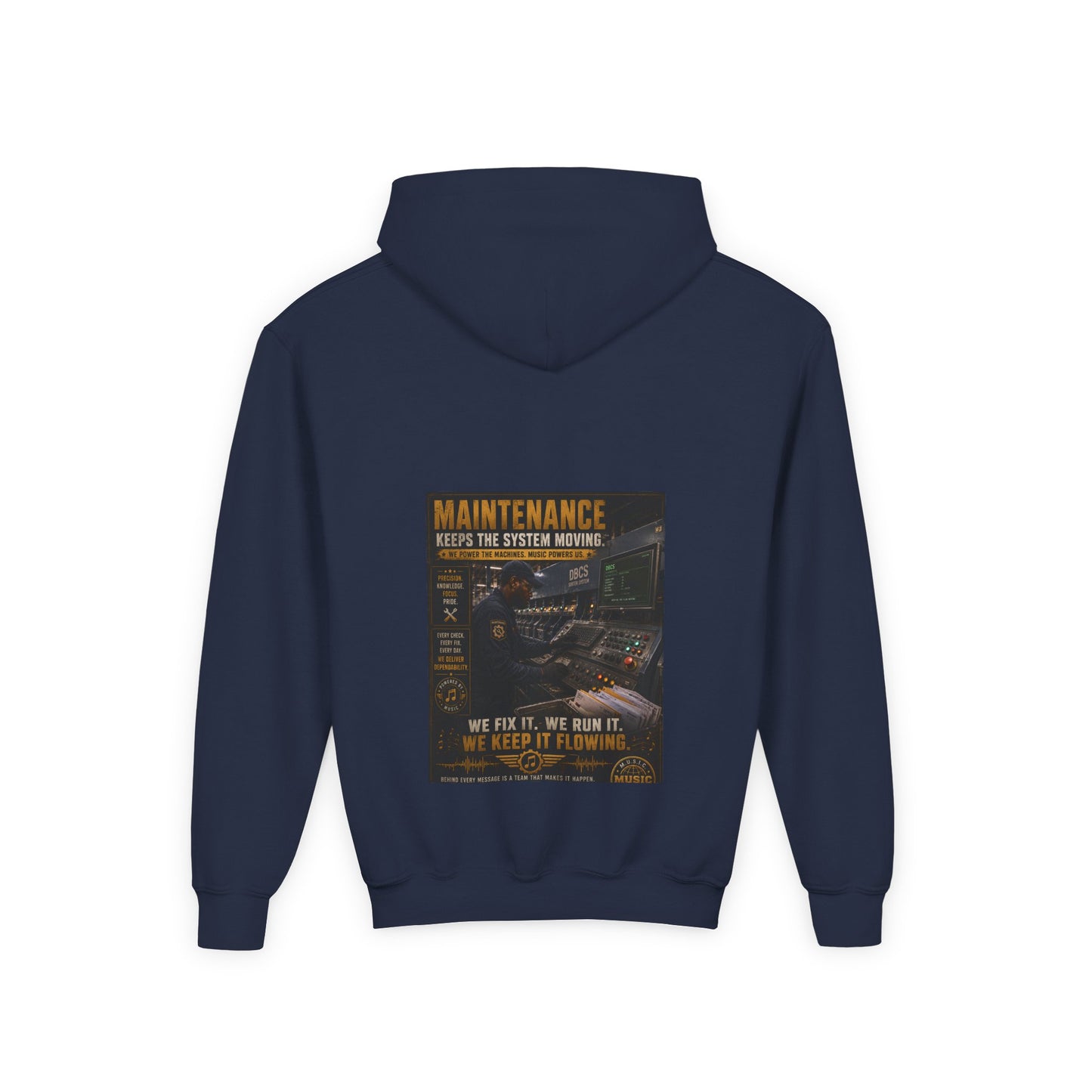 Postal Music — Maintenance Keeps the System Moving — Youth Hoodie
