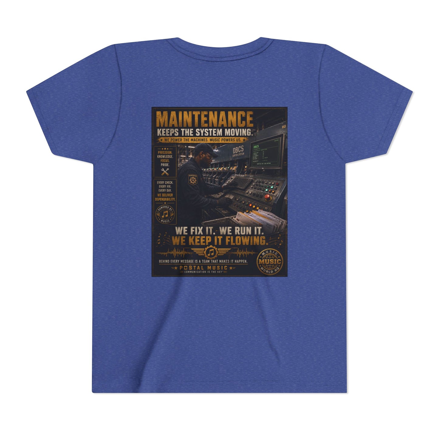 Postal Music — Maintenance Keeps the System Moving — Youth T-Shirt