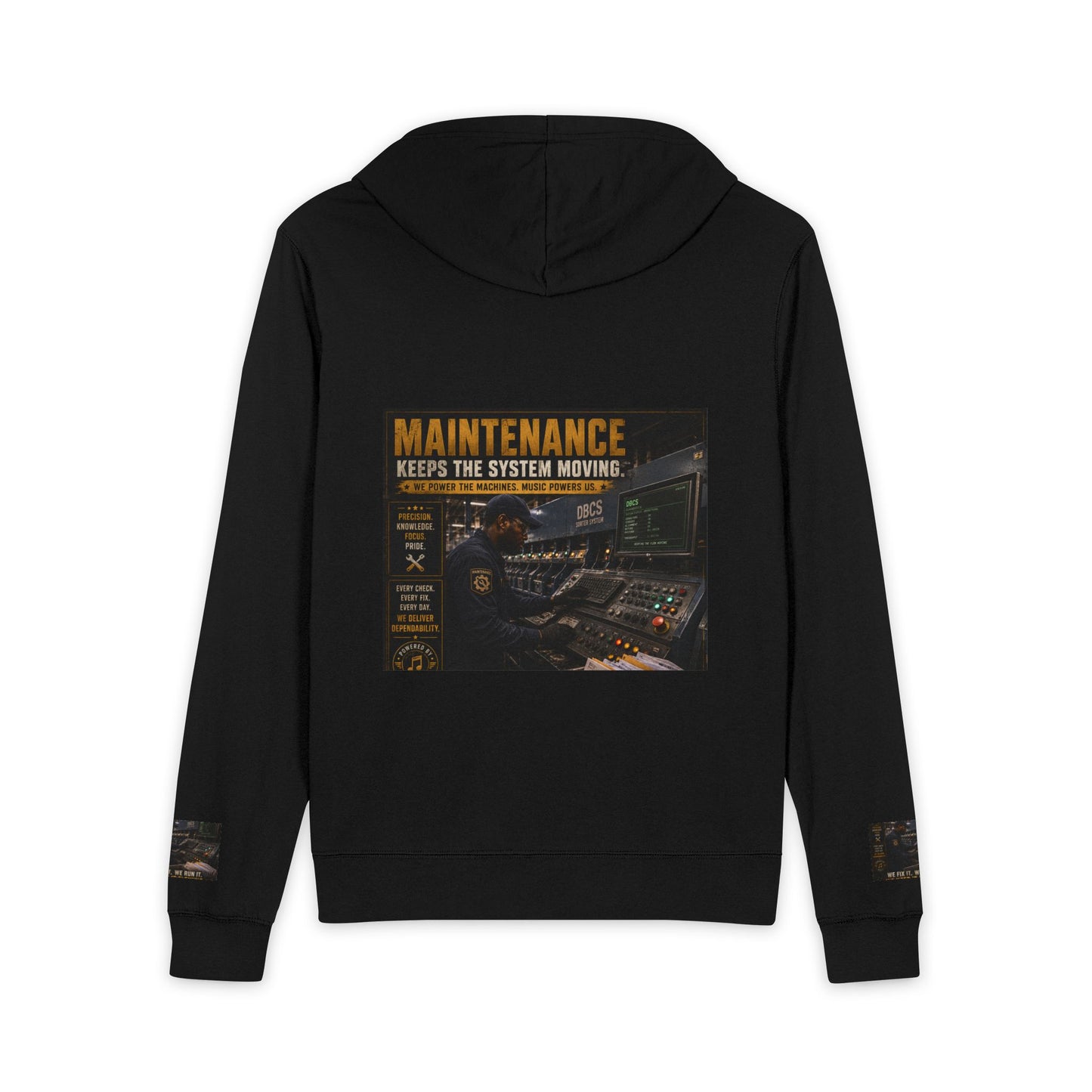 Postal Music — Maintenance Keeps the System Moving — Full-Zip Hoodie