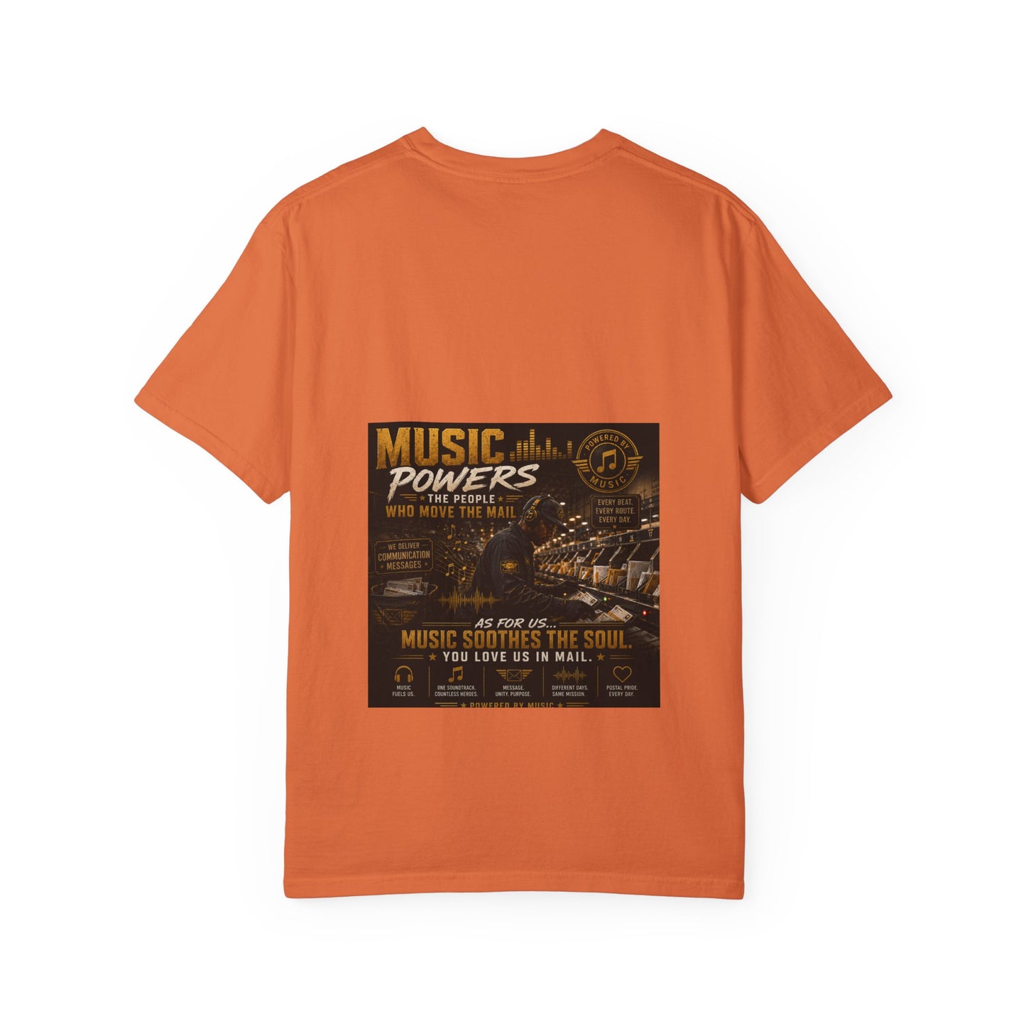 Postal Music — Music Powers the People — Garment-Dyed T-Shirt