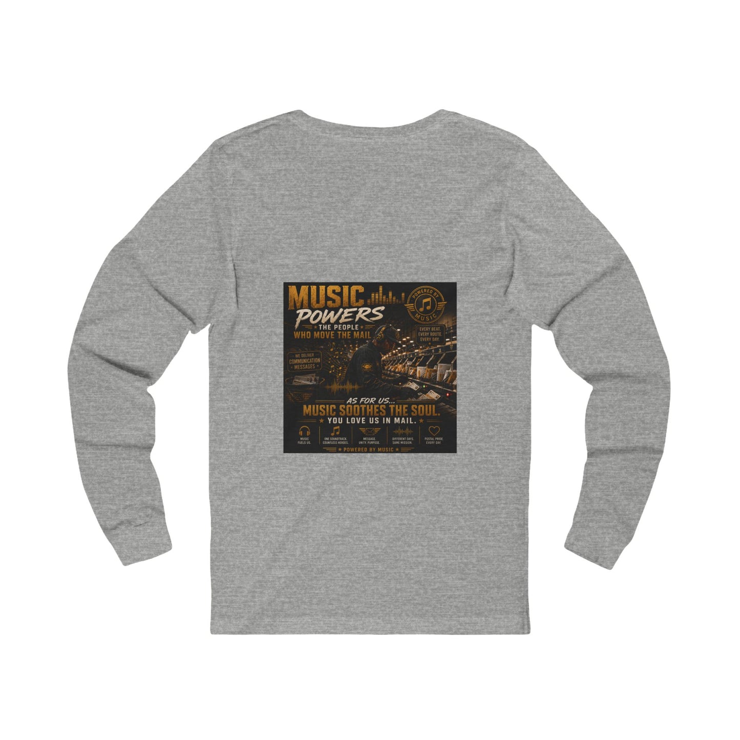 Postal Music — Music Powers the People — Long-Sleeve T-Shirt