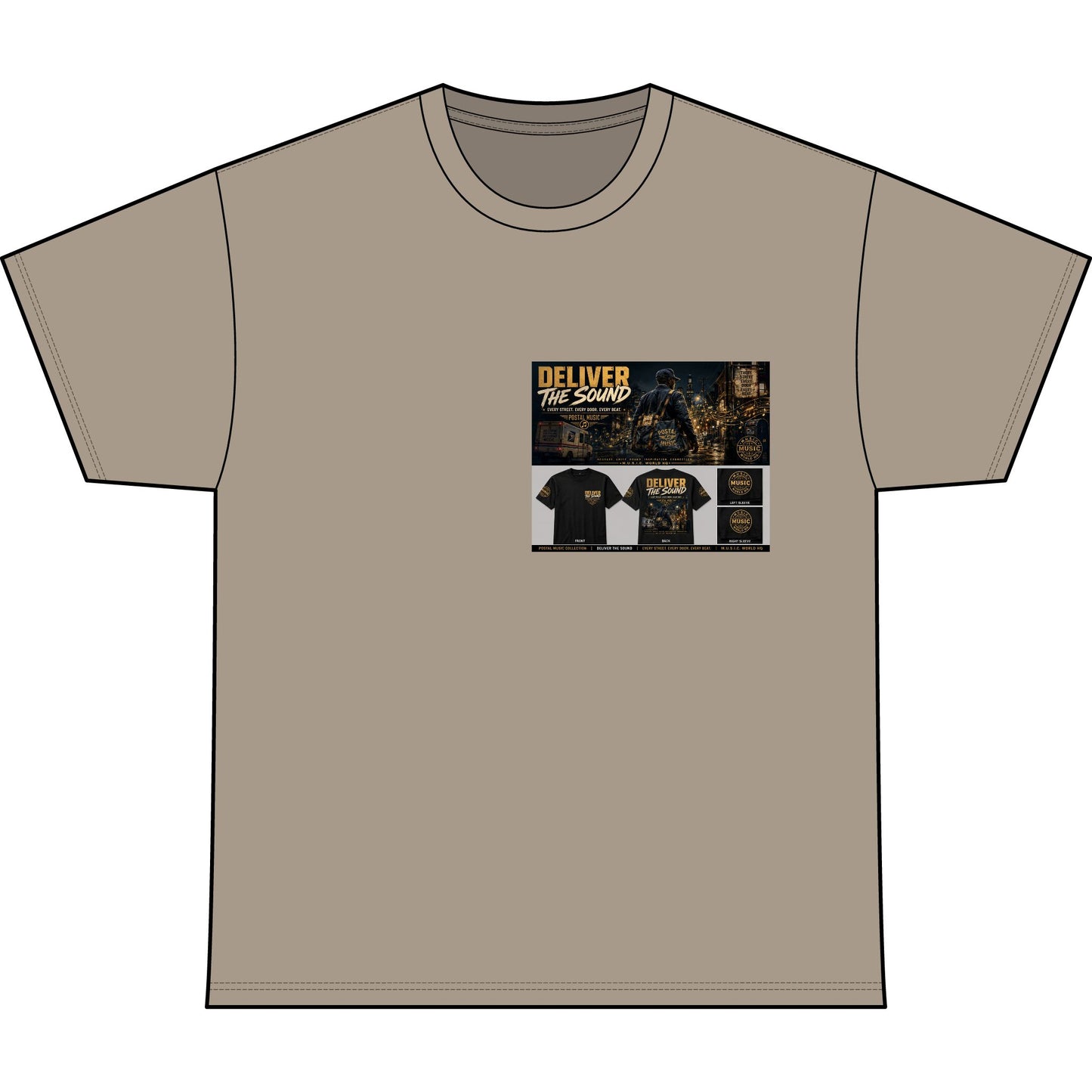 Postal Music — Deliver the Sound — Heavyweight T-Shirt