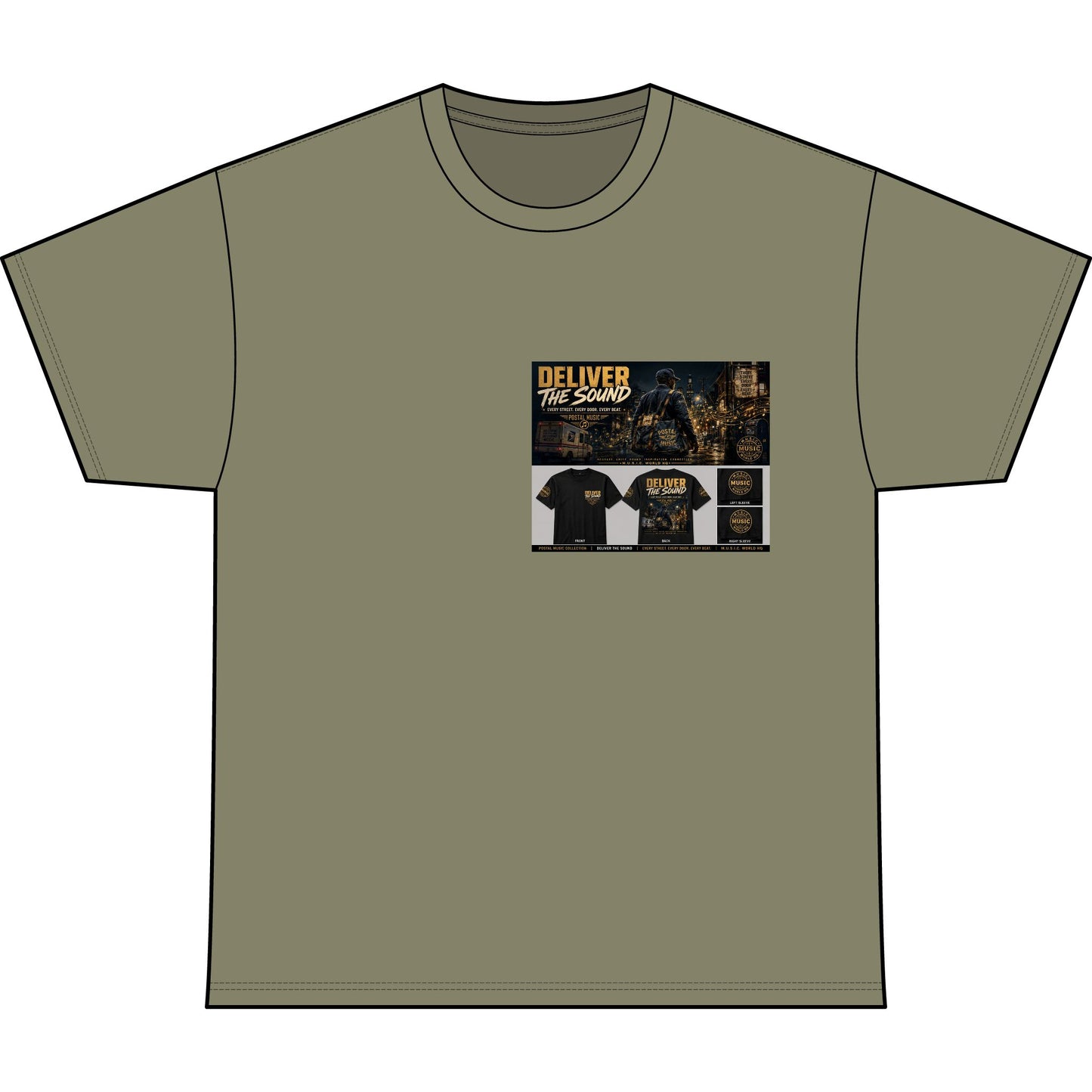 Postal Music — Deliver the Sound — Heavyweight T-Shirt