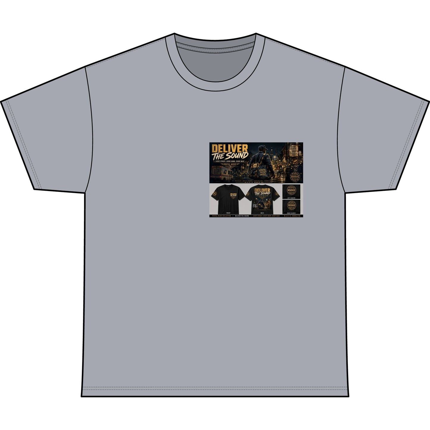 Postal Music — Deliver the Sound — Heavyweight T-Shirt