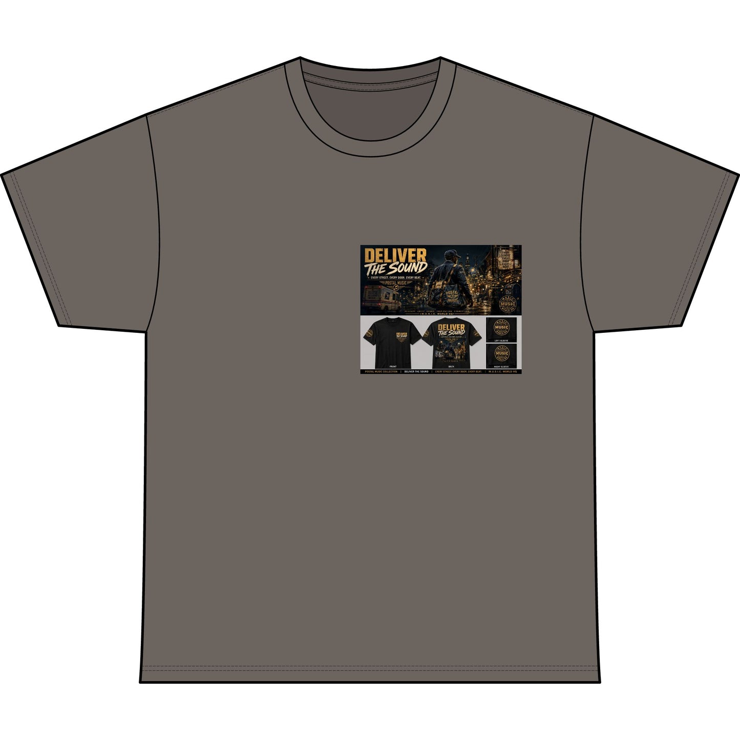 Postal Music — Deliver the Sound — Heavyweight T-Shirt