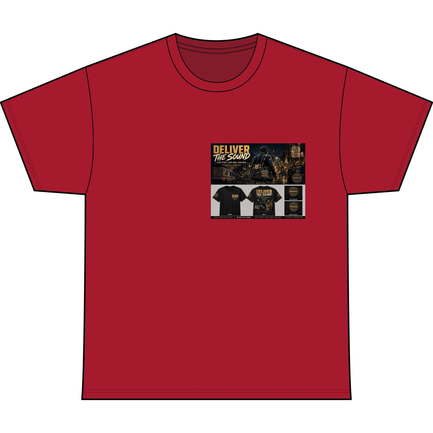 Postal Music — Deliver the Sound — Heavyweight T-Shirt