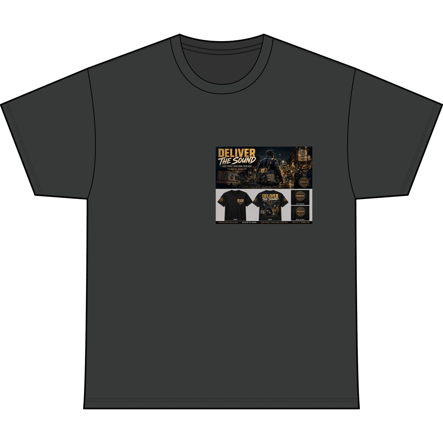 Postal Music — Deliver the Sound — Heavyweight T-Shirt