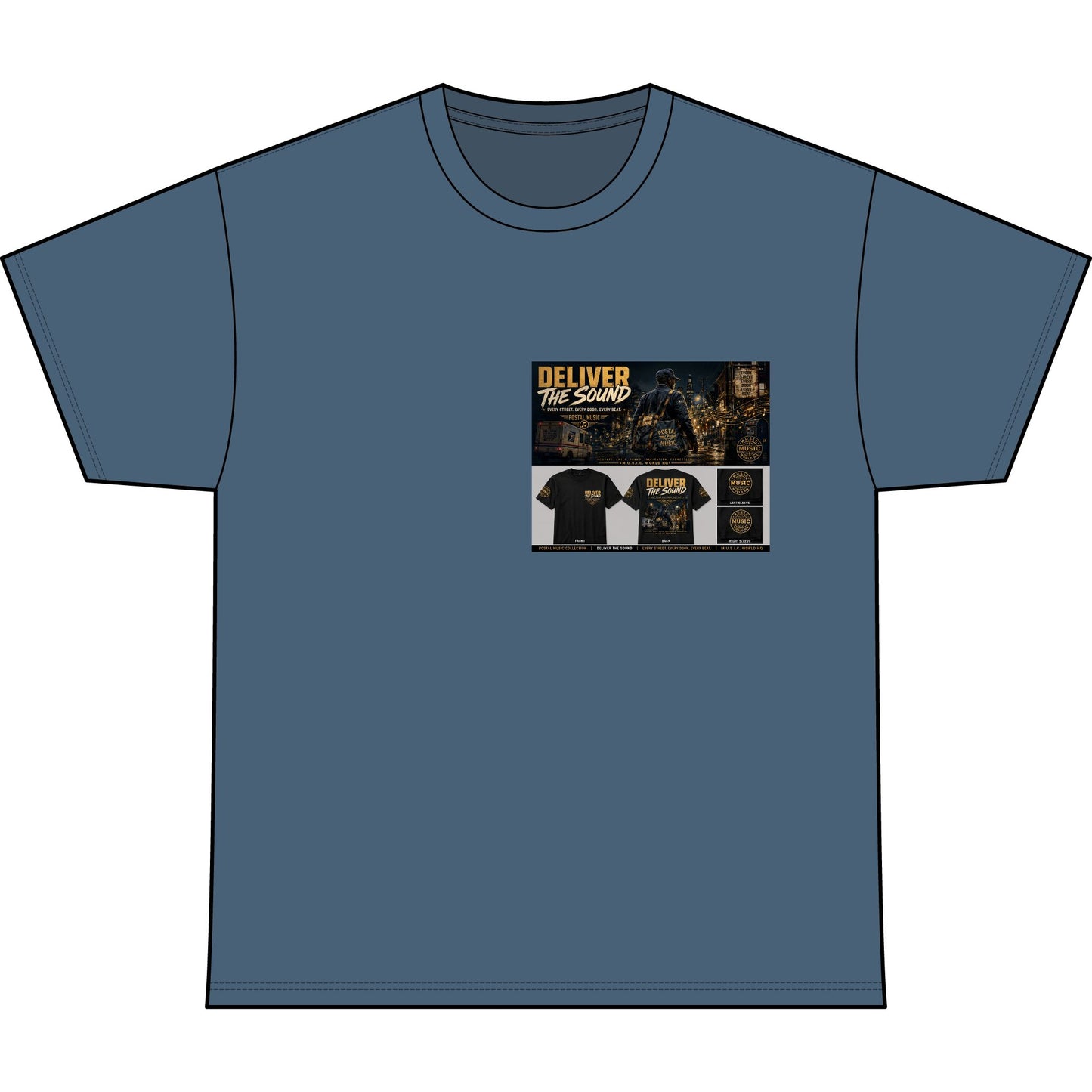 Postal Music — Deliver the Sound — Heavyweight T-Shirt