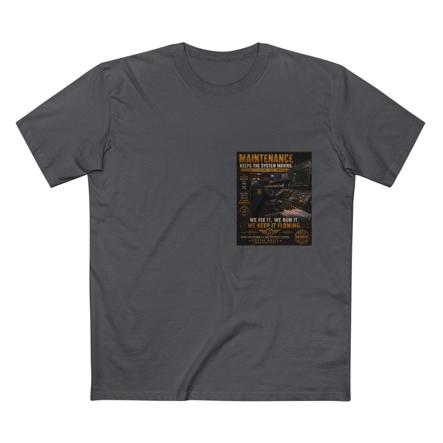 Postal Music — Maintenance Keeps the System Moving — Streetwear T-Shirt