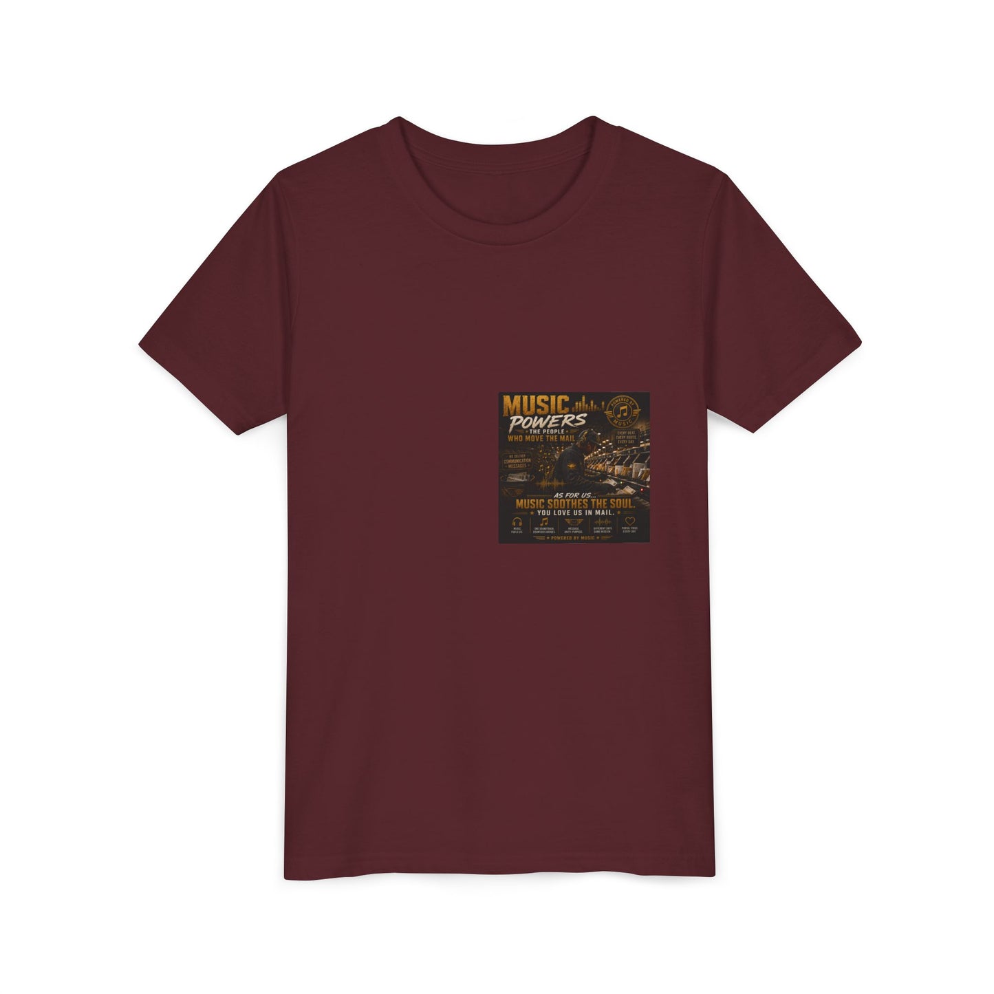Postal Music — Music Powers the People — Youth T-Shirt