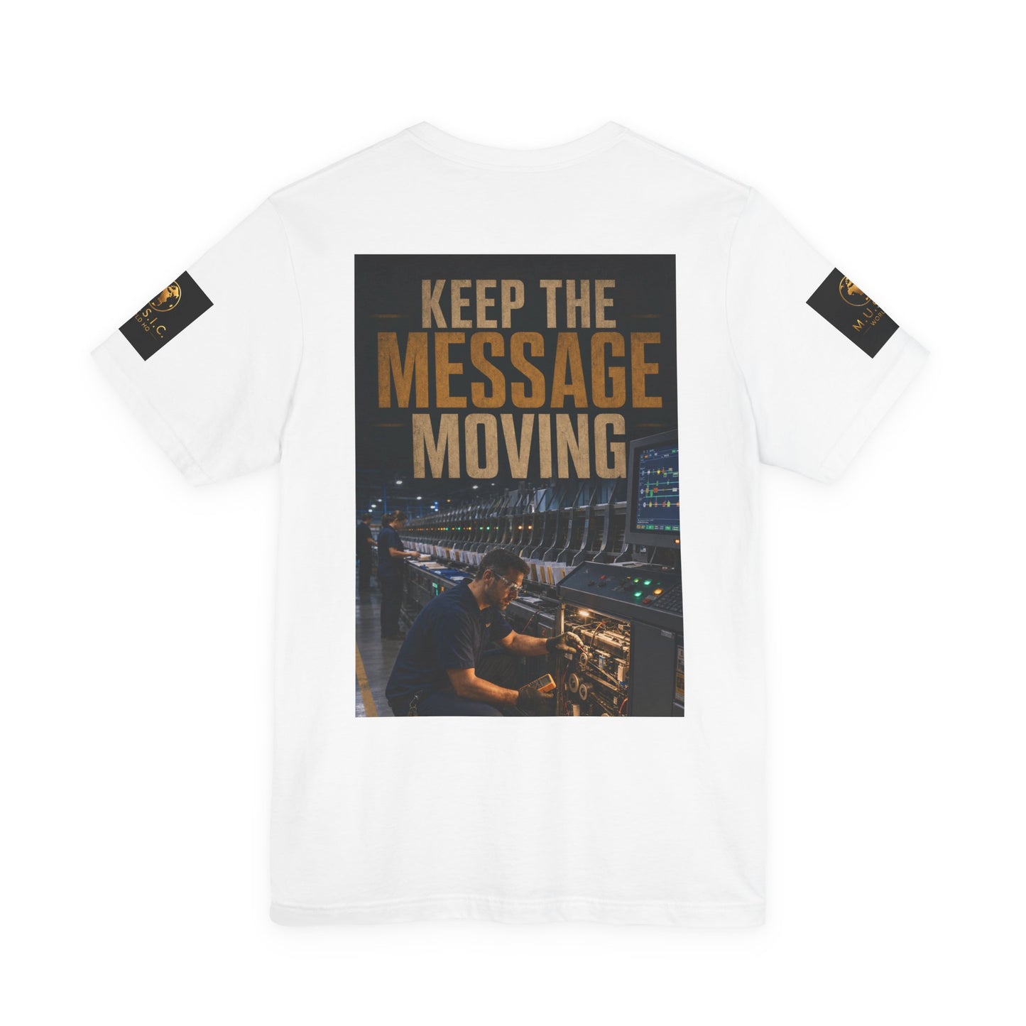 Postal Music — Keep the Message Moving — Premium Unisex T-Shirt