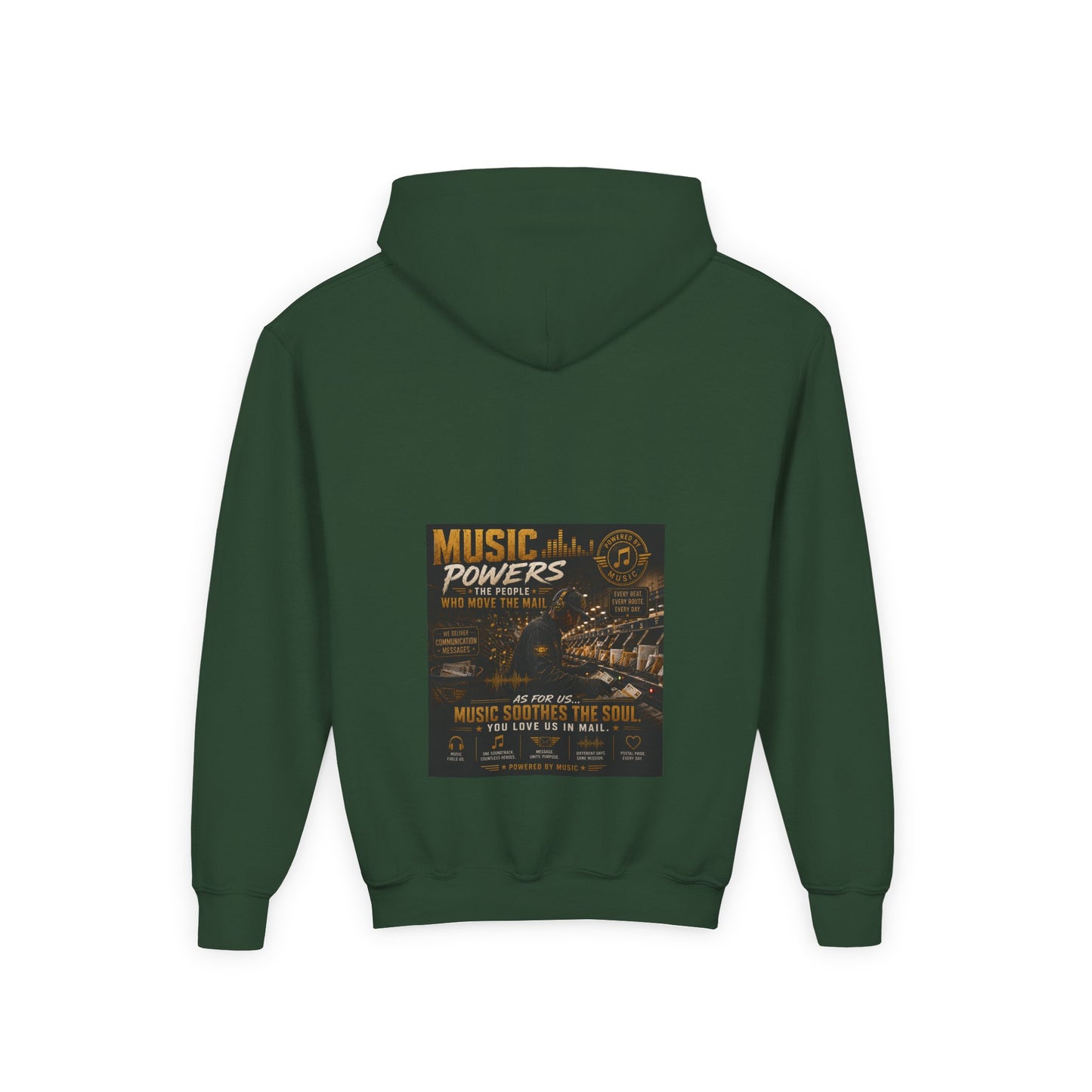 Postal Music — Music Powers the People — Youth Hoodie