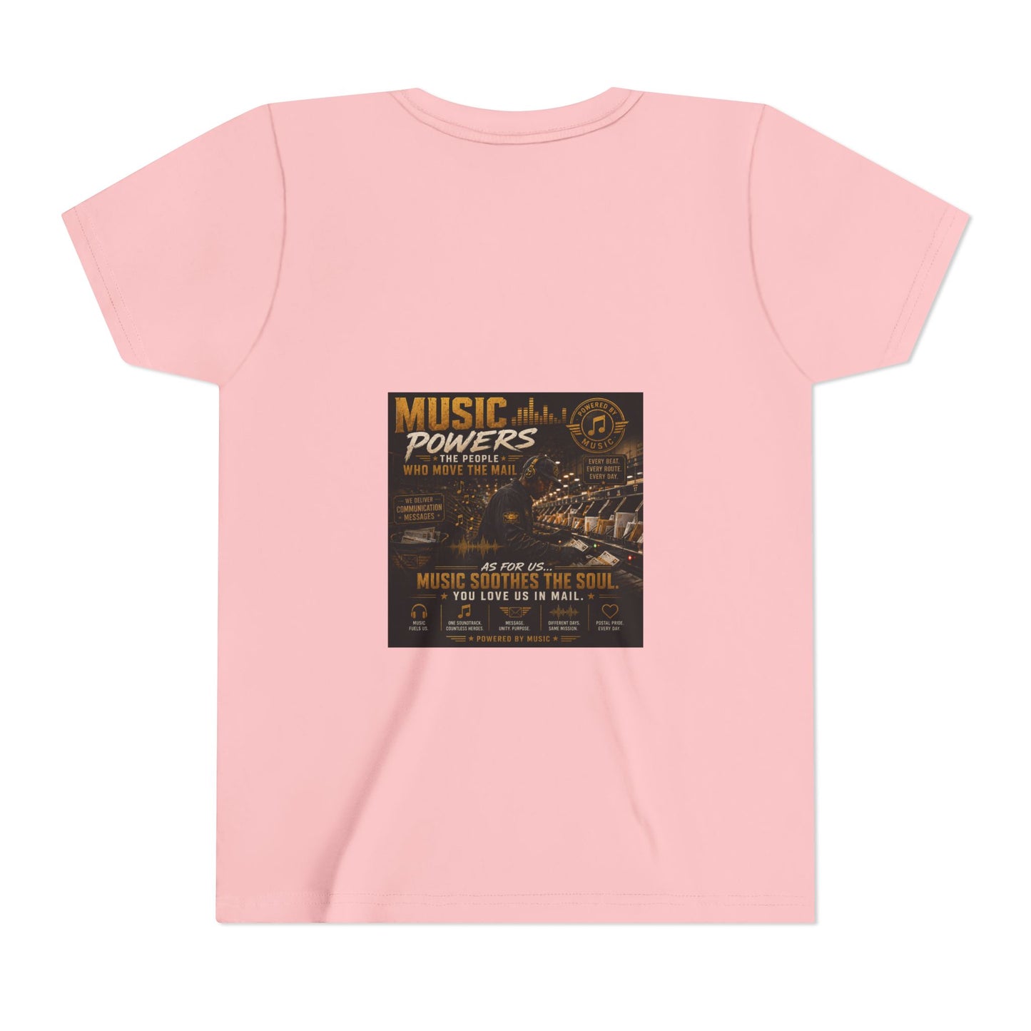 Postal Music — Music Powers the People — Youth T-Shirt