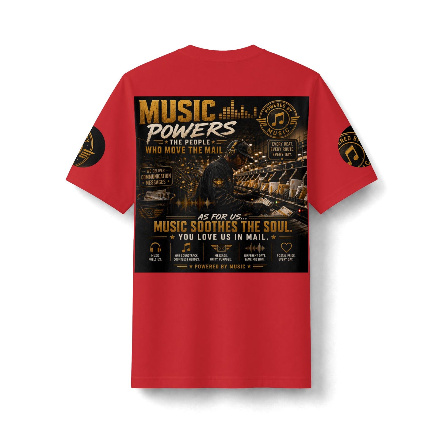 Postal Music — Music Powers the People — Heavyweight T-Shirt