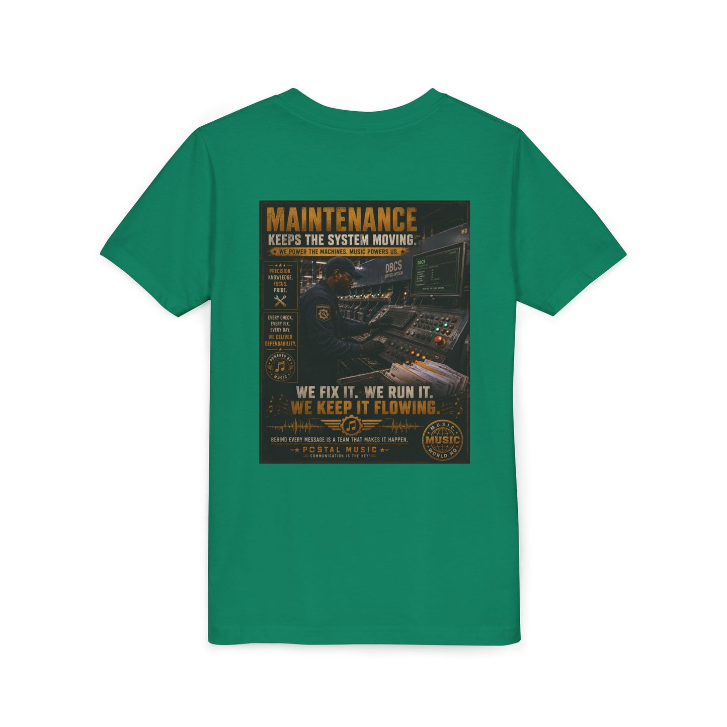 Postal Music — Maintenance Keeps the System Moving — Youth T-Shirt