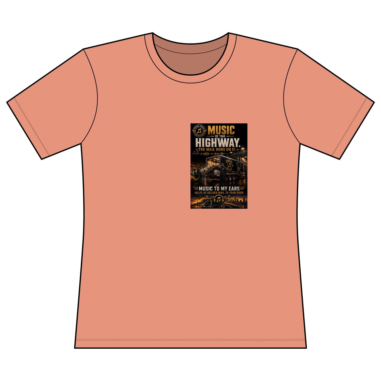 Postal Music — Music Is the Highway — Women's Relaxed T-Shirt