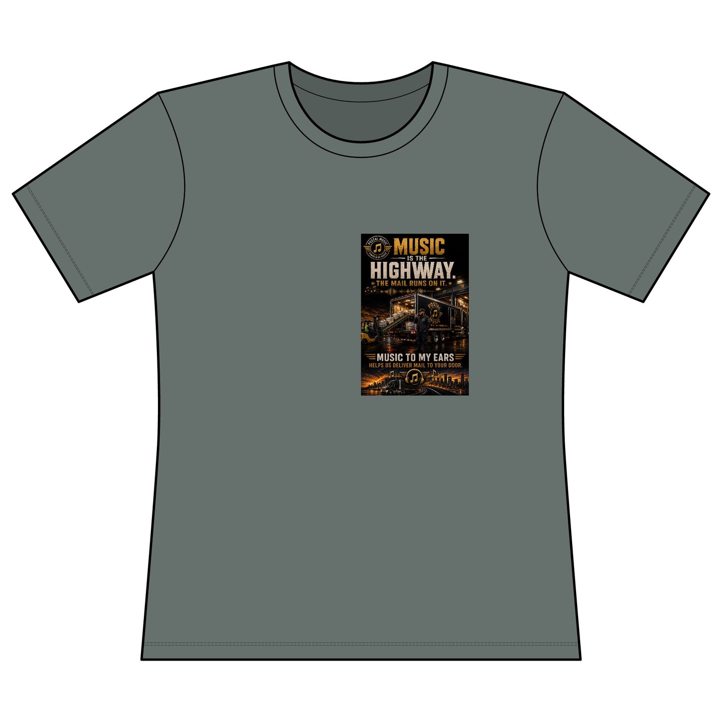 Postal Music — Music Is the Highway — Women's Relaxed T-Shirt