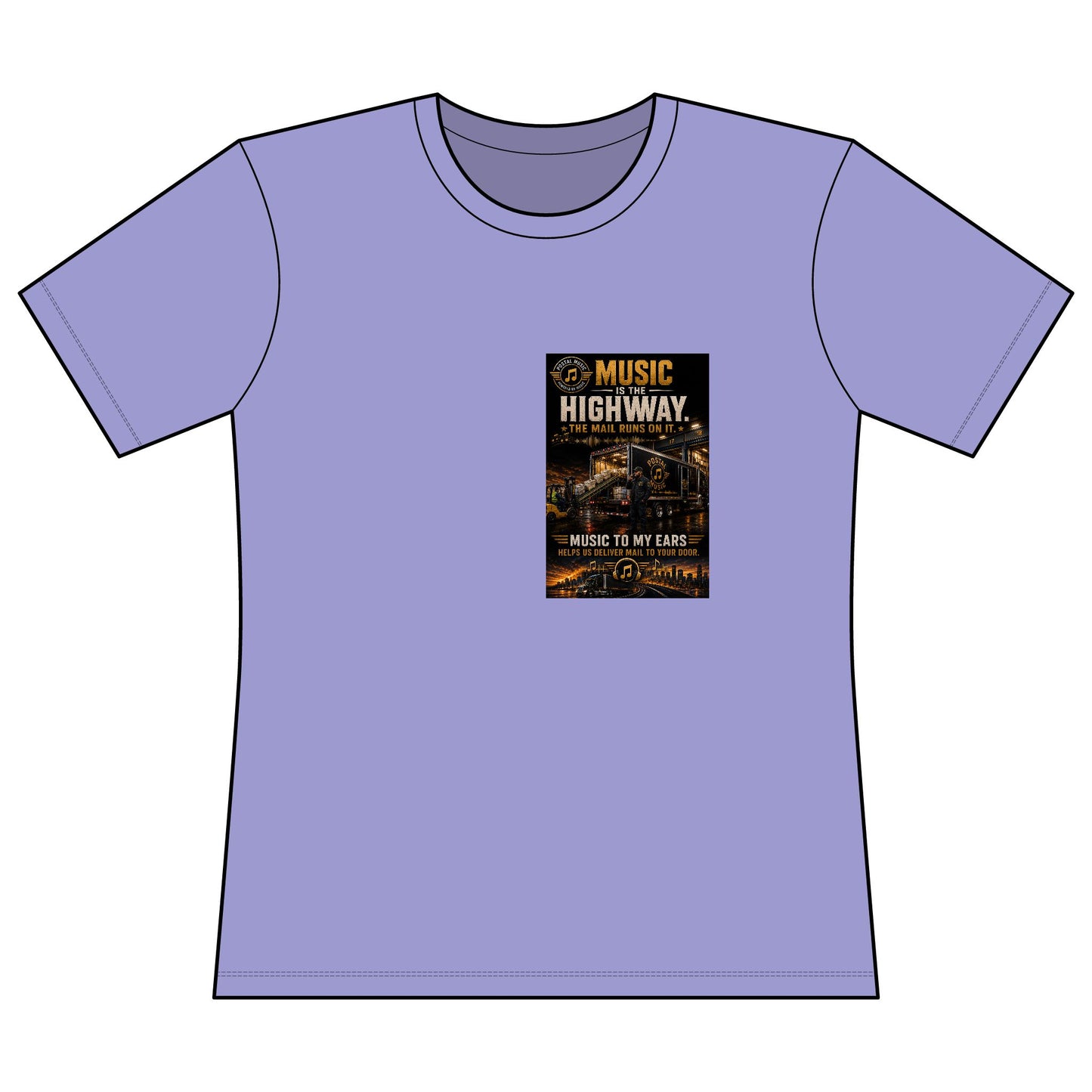 Postal Music — Music Is the Highway — Women's Relaxed T-Shirt