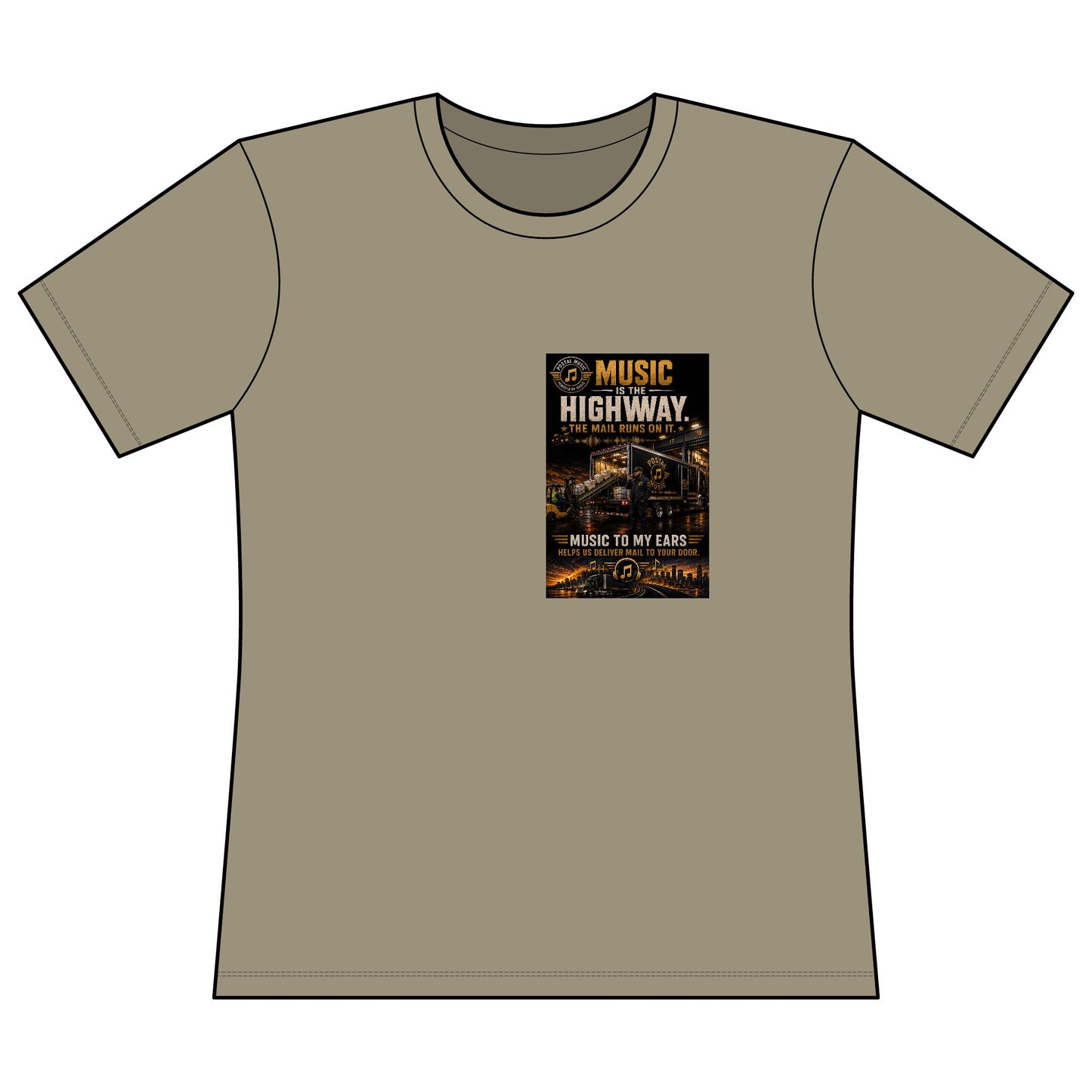 Postal Music — Music Is the Highway — Women's Relaxed T-Shirt