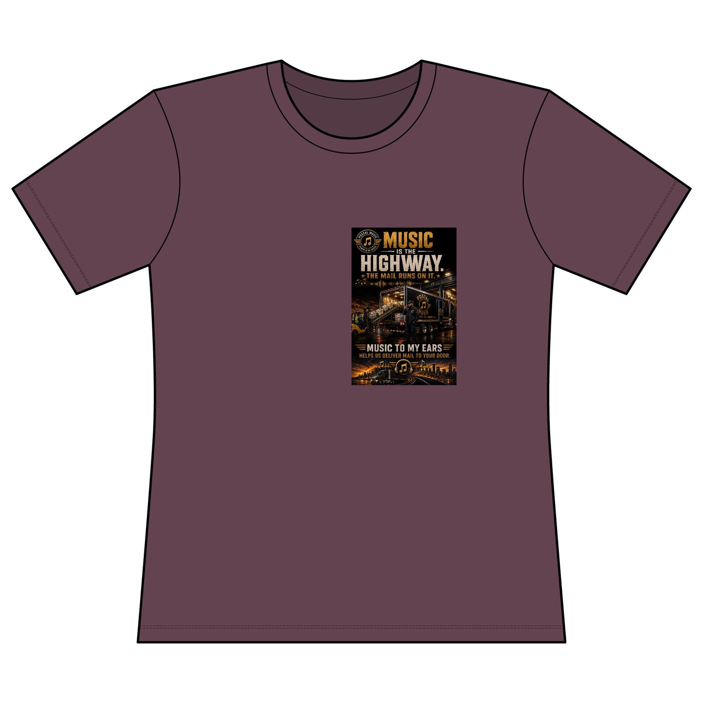 Postal Music — Music Is the Highway — Women's Relaxed T-Shirt
