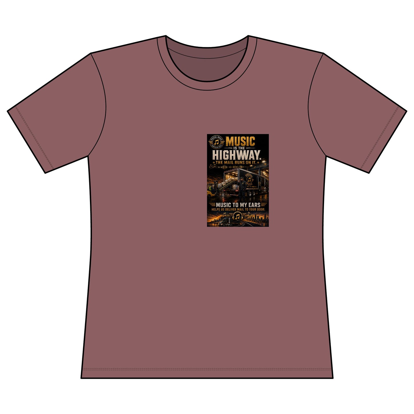 Postal Music — Music Is the Highway — Women's Relaxed T-Shirt