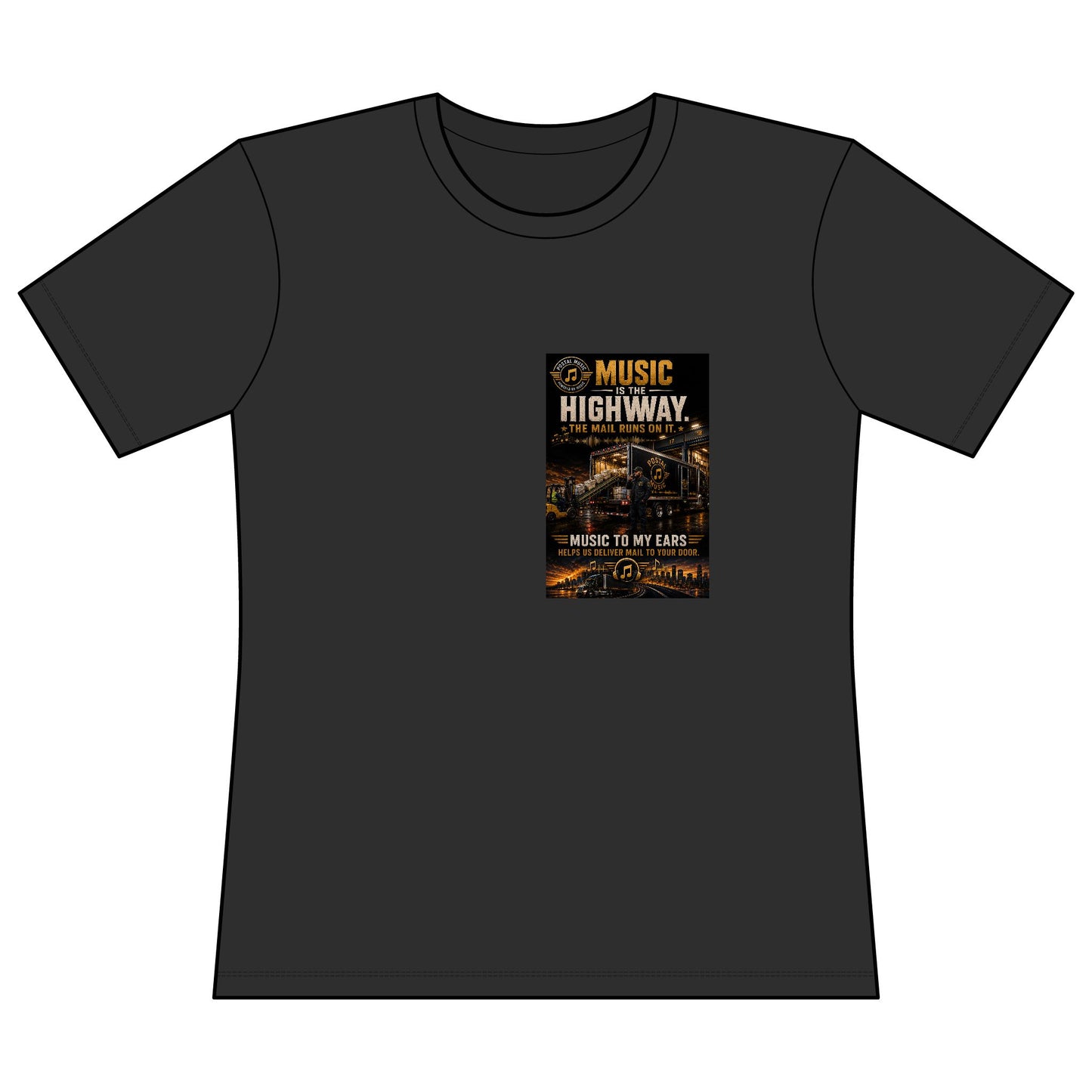 Postal Music — Music Is the Highway — Women's Relaxed T-Shirt