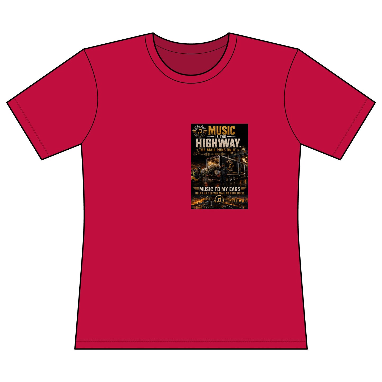 Postal Music — Music Is the Highway — Women's Relaxed T-Shirt
