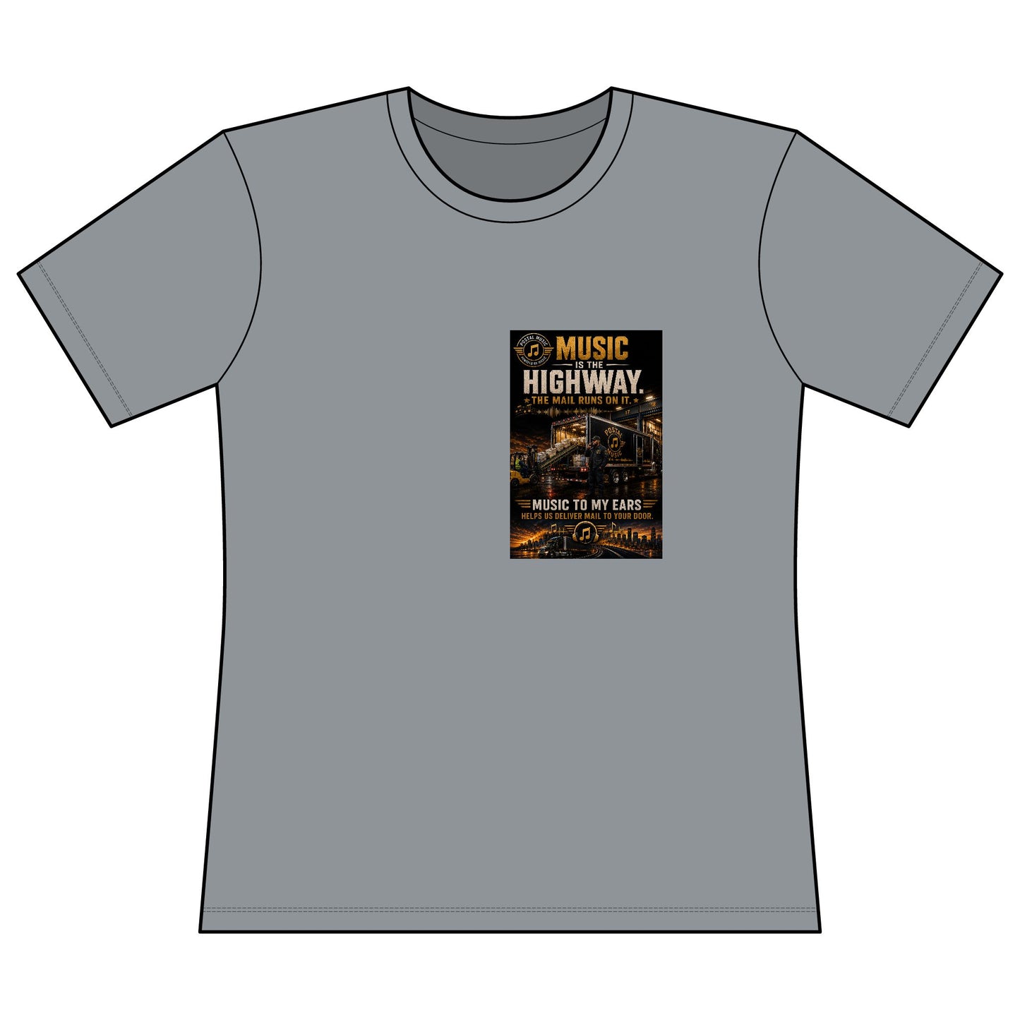 Postal Music — Music Is the Highway — Women's Relaxed T-Shirt