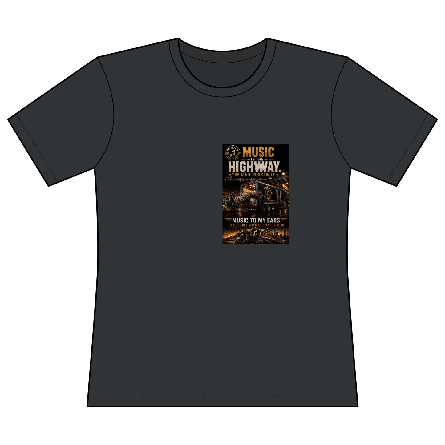 Postal Music — Music Is the Highway — Women's Relaxed T-Shirt