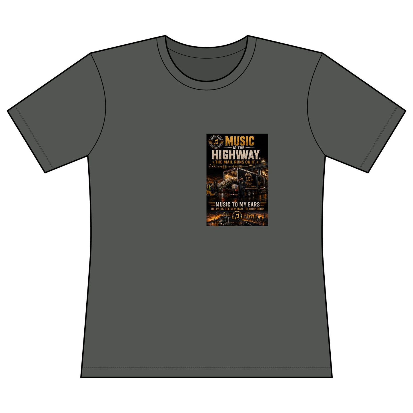 Postal Music — Music Is the Highway — Women's Relaxed T-Shirt
