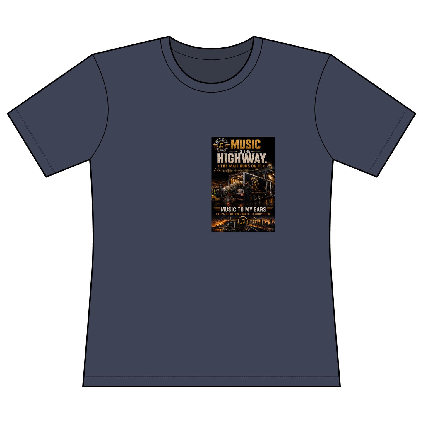 Postal Music — Music Is the Highway — Women's Relaxed T-Shirt
