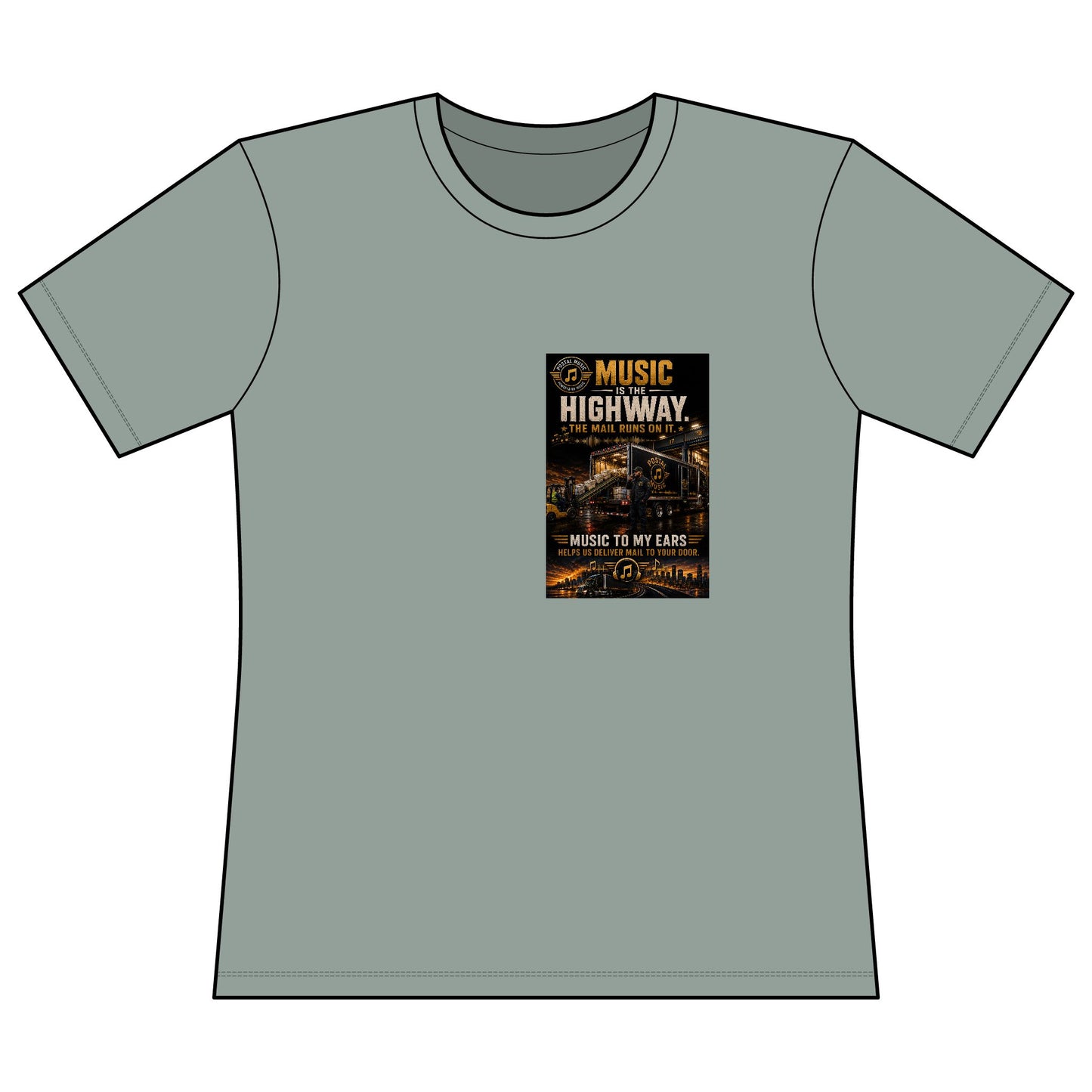Postal Music — Music Is the Highway — Women's Relaxed T-Shirt