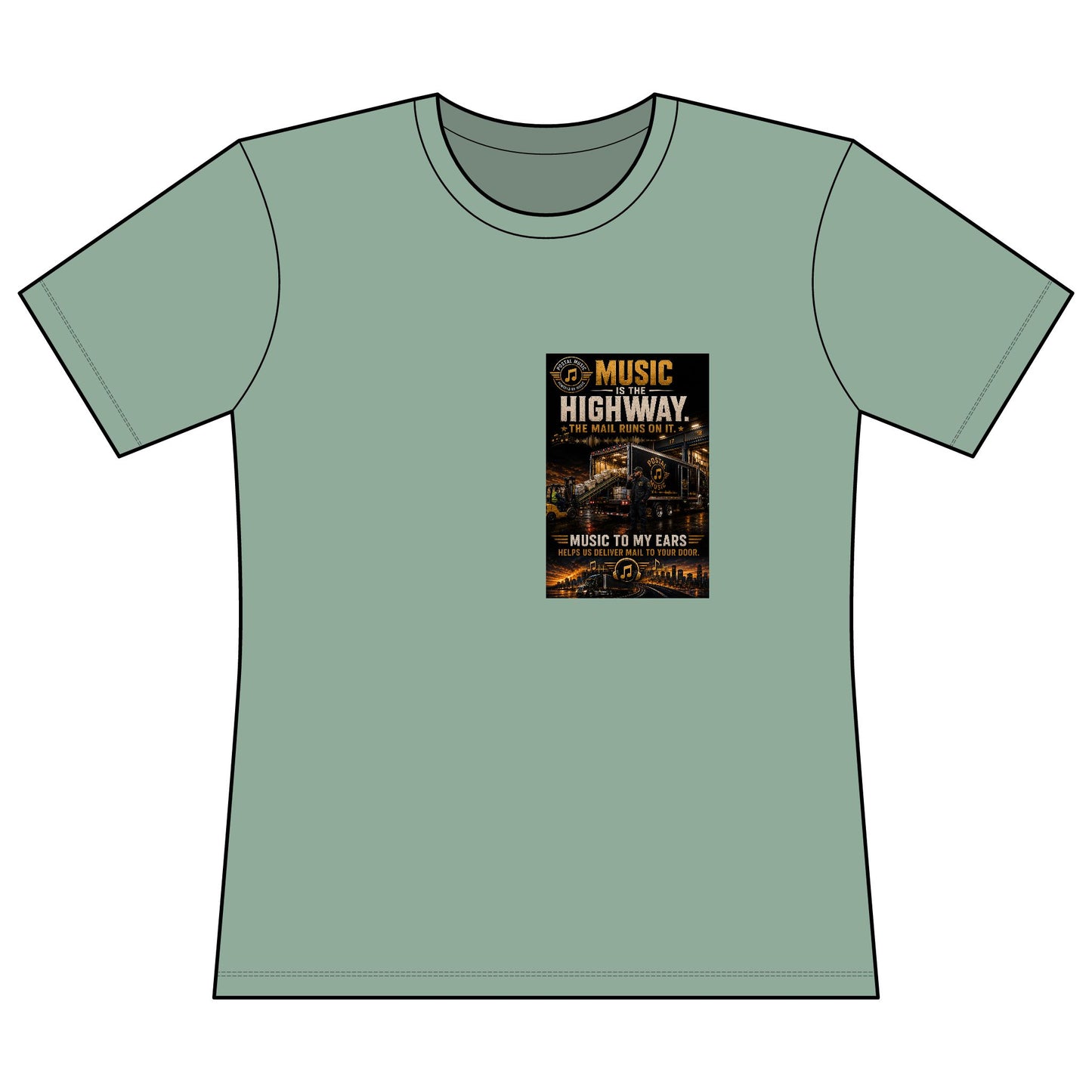 Postal Music — Music Is the Highway — Women's Relaxed T-Shirt