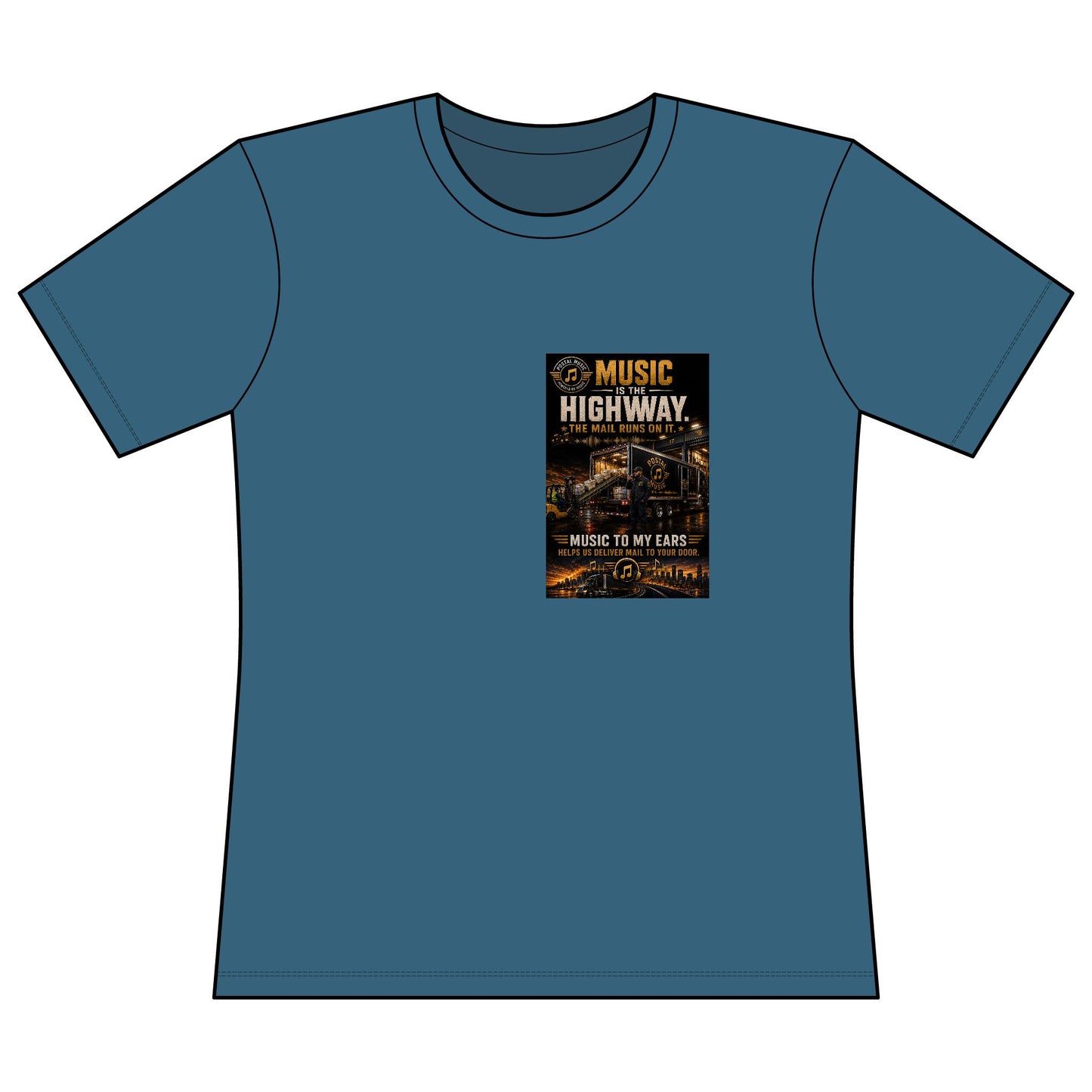 Postal Music — Music Is the Highway — Women's Relaxed T-Shirt