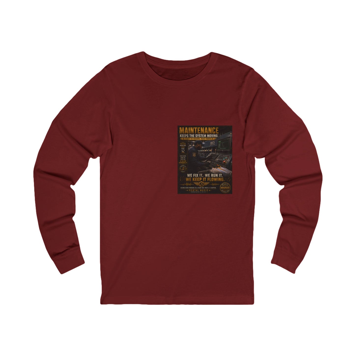 Postal Music — Maintenance Keeps the System Moving — Long-Sleeve T-Shirt