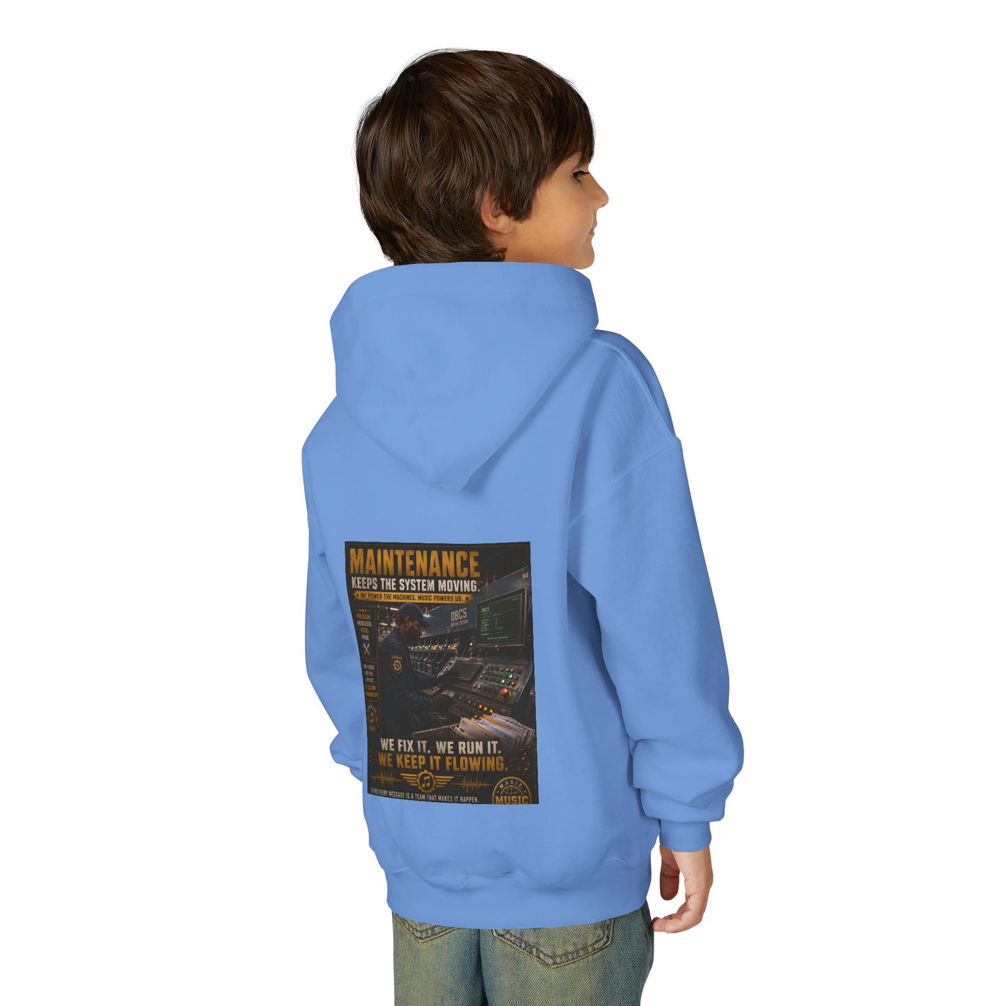 Postal Music — Maintenance Keeps the System Moving — Youth Hoodie