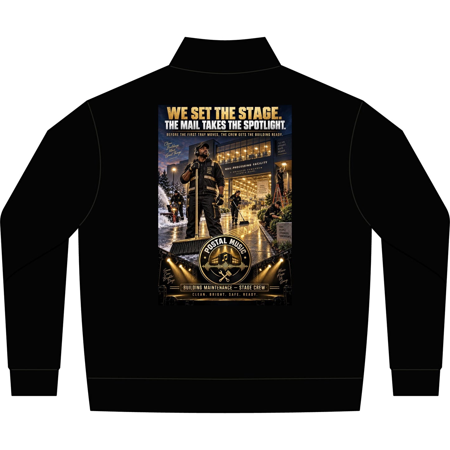 Postal Music - We Set the Stage - Unisex Fleece Quarter-Zip Pullover