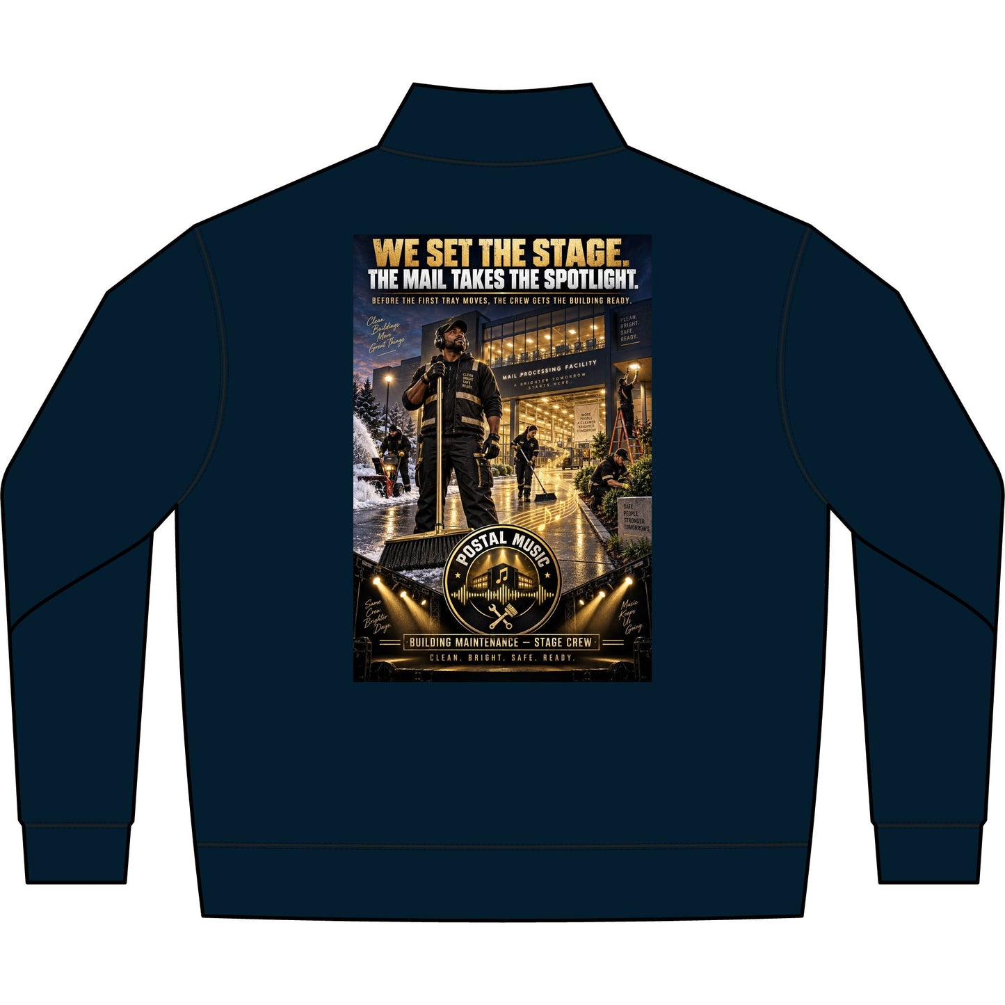 Postal Music - We Set the Stage - Unisex Fleece Quarter-Zip Pullover