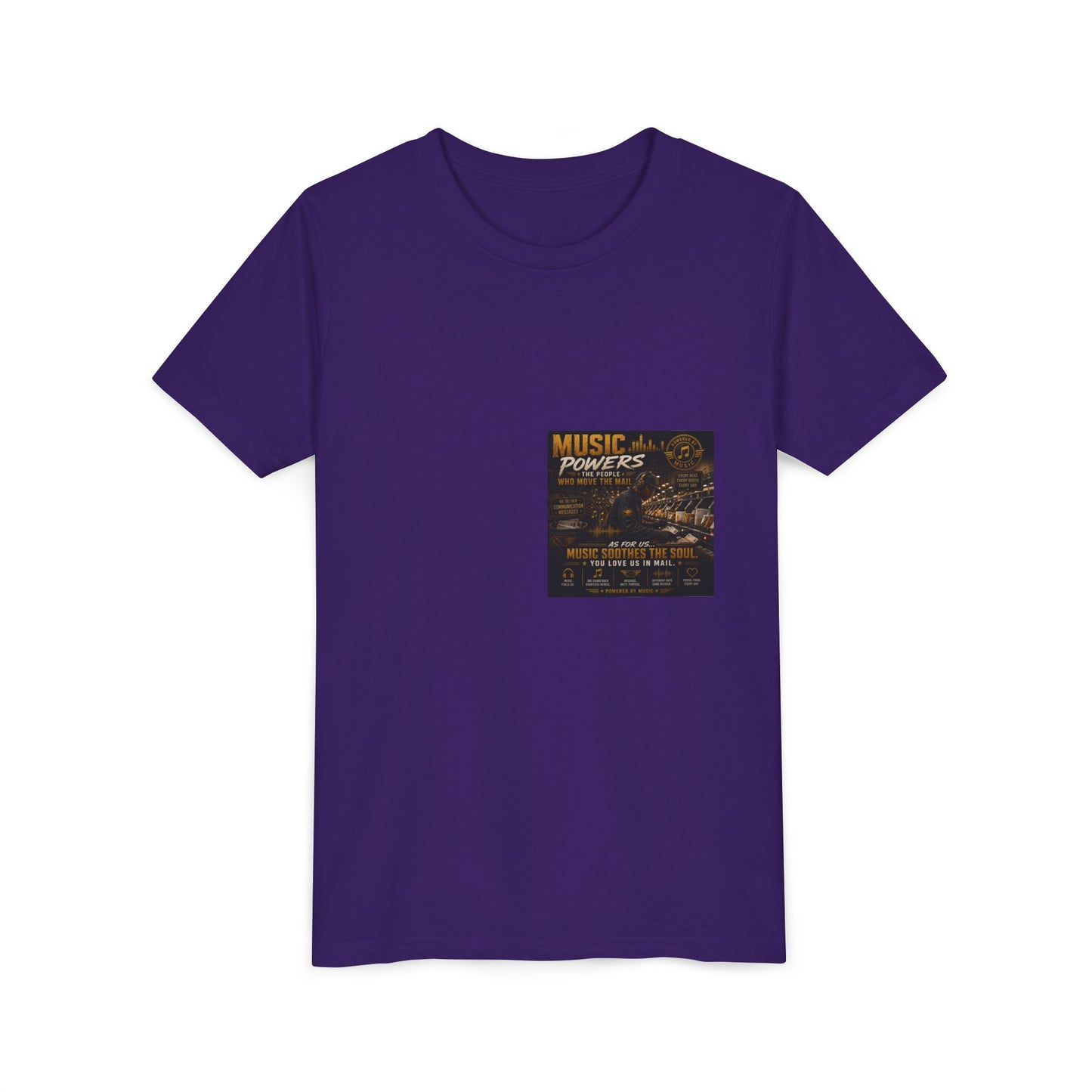 Postal Music — Music Powers the People — Youth T-Shirt