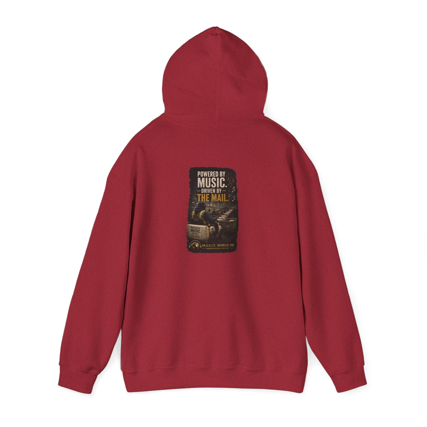 Postal Music - Powered by Music Hoodie - Antique Cherry Red