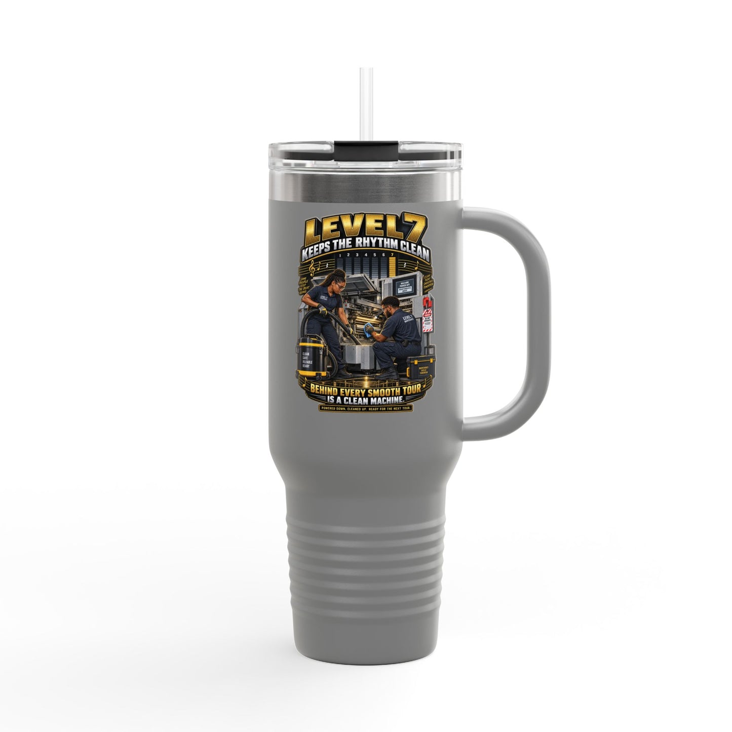 Postal Music - Level 7 Keeps the Rhythm Clean - Insulated Travel Tumbler 40oz