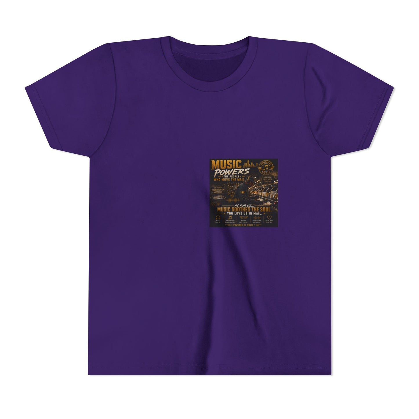 Postal Music — Music Powers the People — Youth T-Shirt