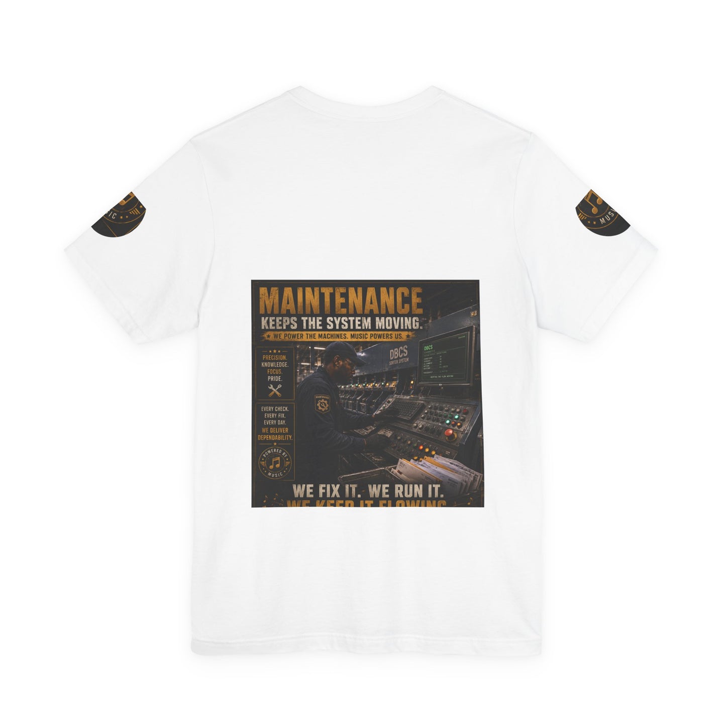Postal Music — Maintenance Keeps the System Moving — Premium Unisex T-Shirt