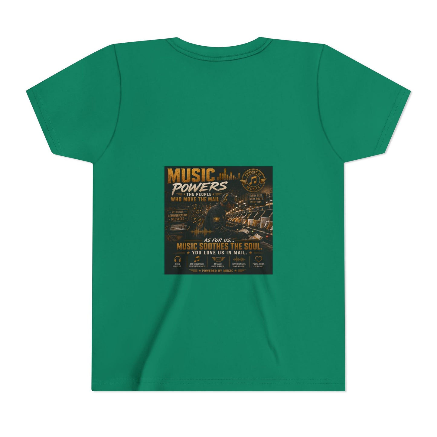 Postal Music — Music Powers the People — Youth T-Shirt