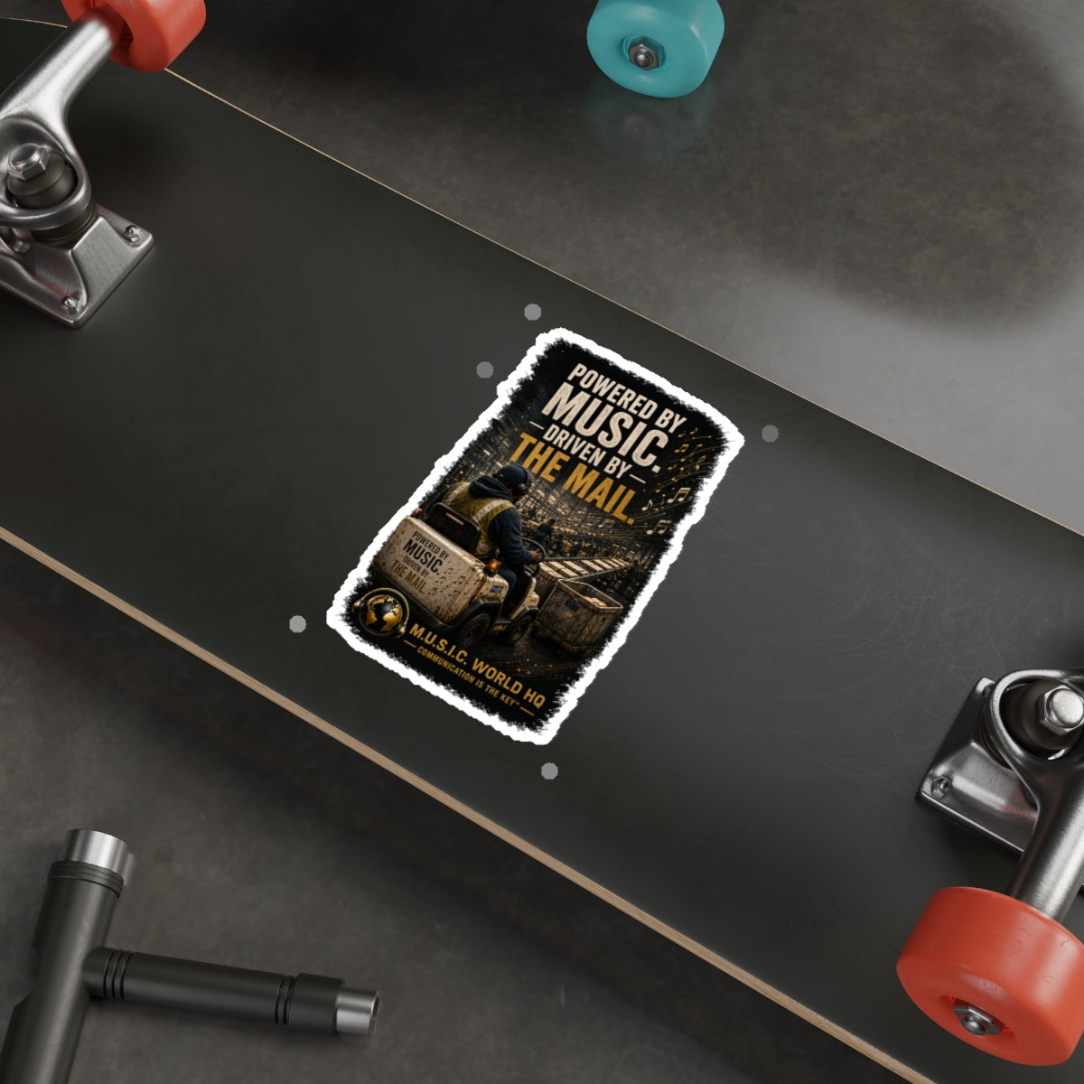 Postal Music - Powered by Music Die-Cut Sticker