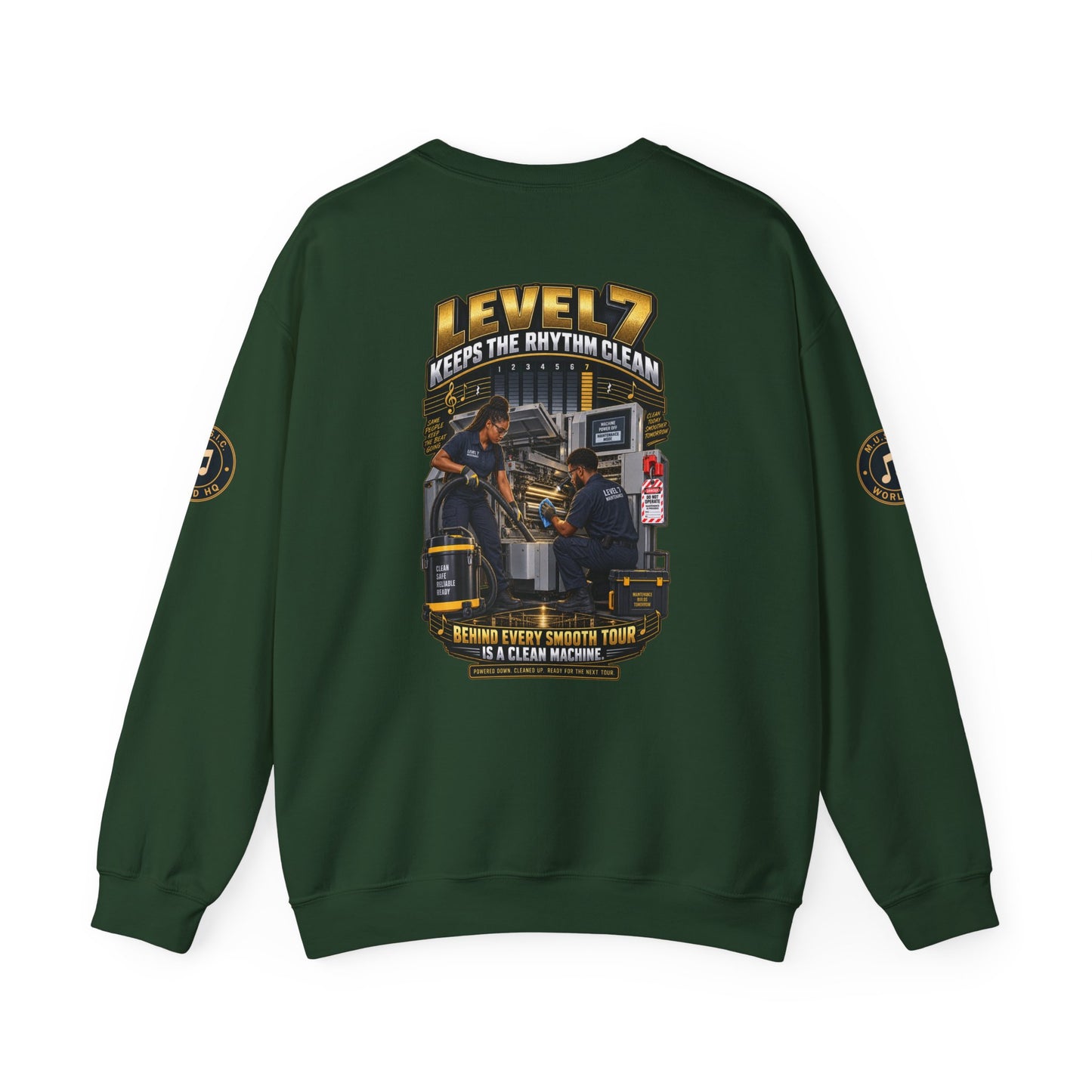Postal Music - Level 7 Keeps the Rhythm Clean - Heavyweight Crewneck Sweatshirt