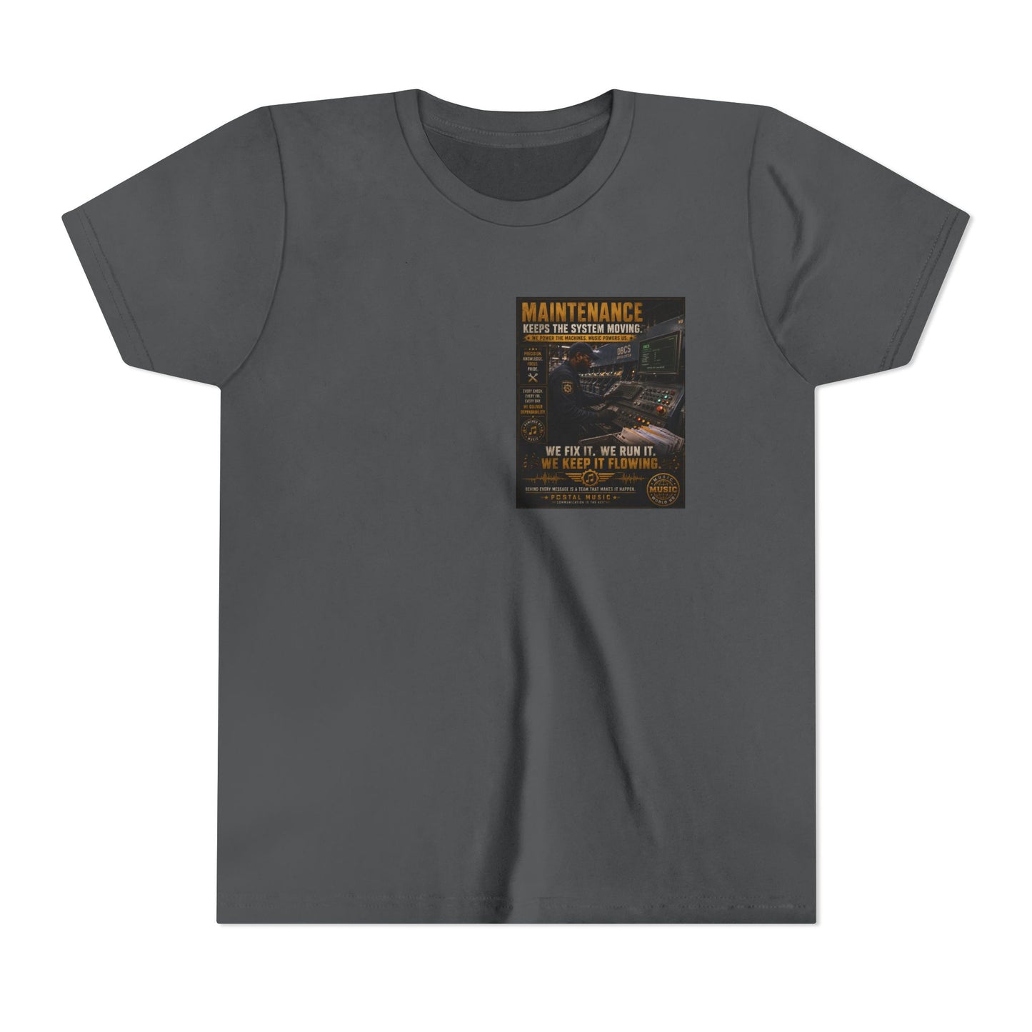 Postal Music — Maintenance Keeps the System Moving — Youth T-Shirt