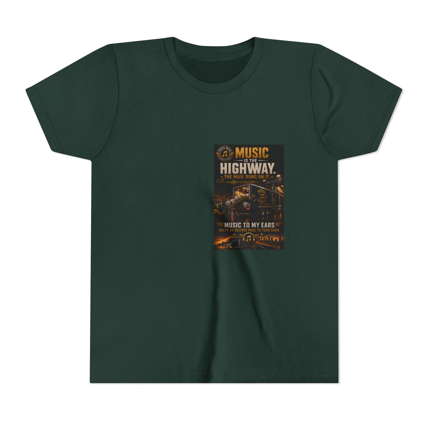 Postal Music — Music Is the Highway — Youth T-Shirt