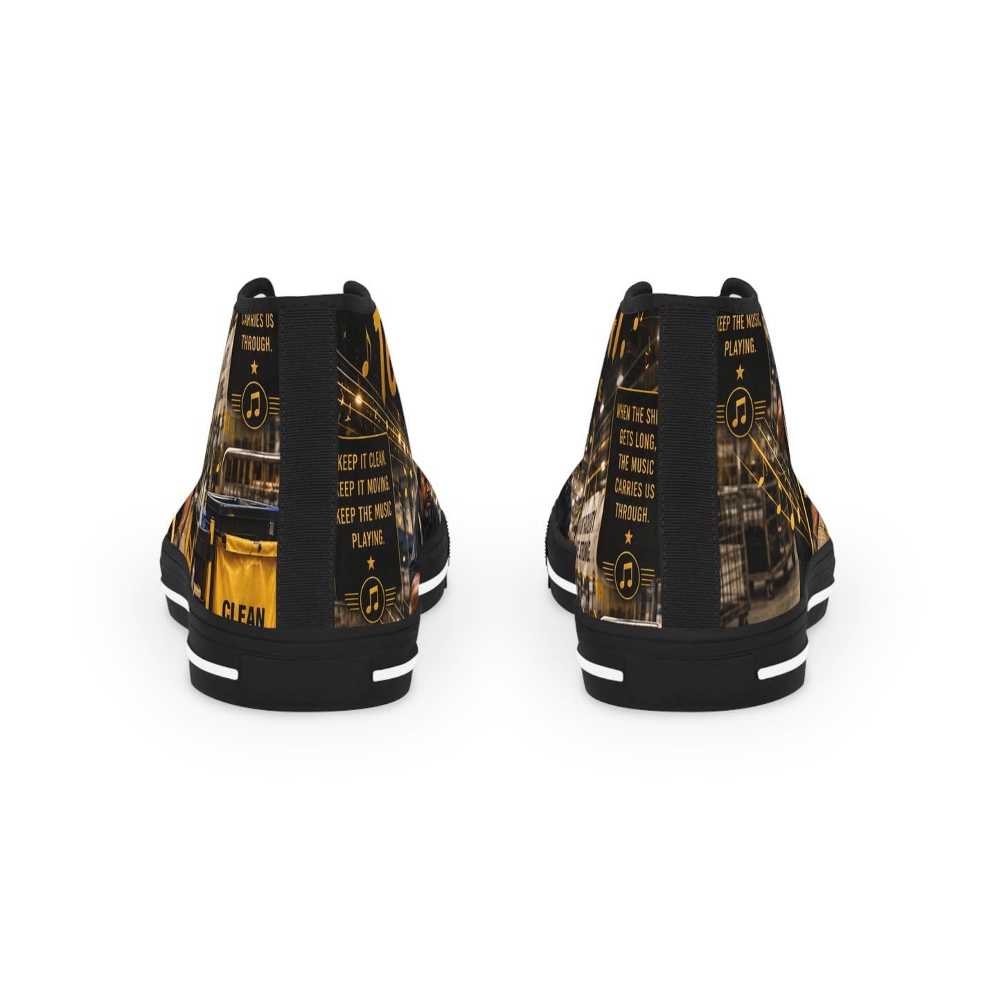 Cleaning to the Beat — High-Top Sneakers
